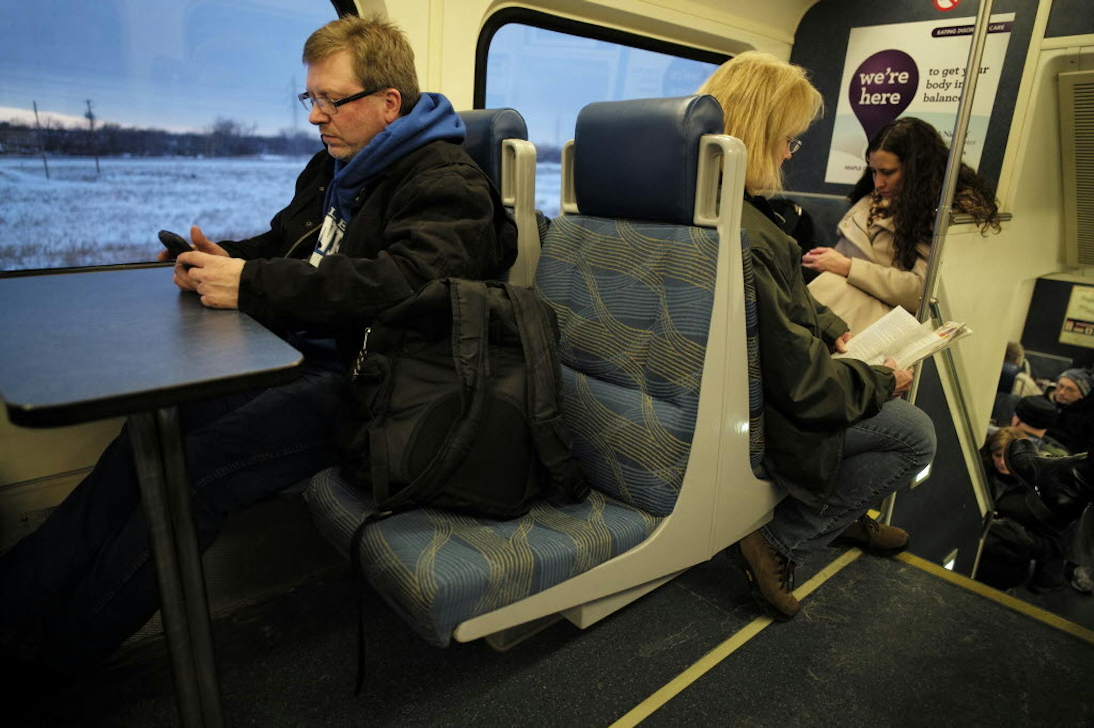 File photo: Aboard the Northstar Commuter rail