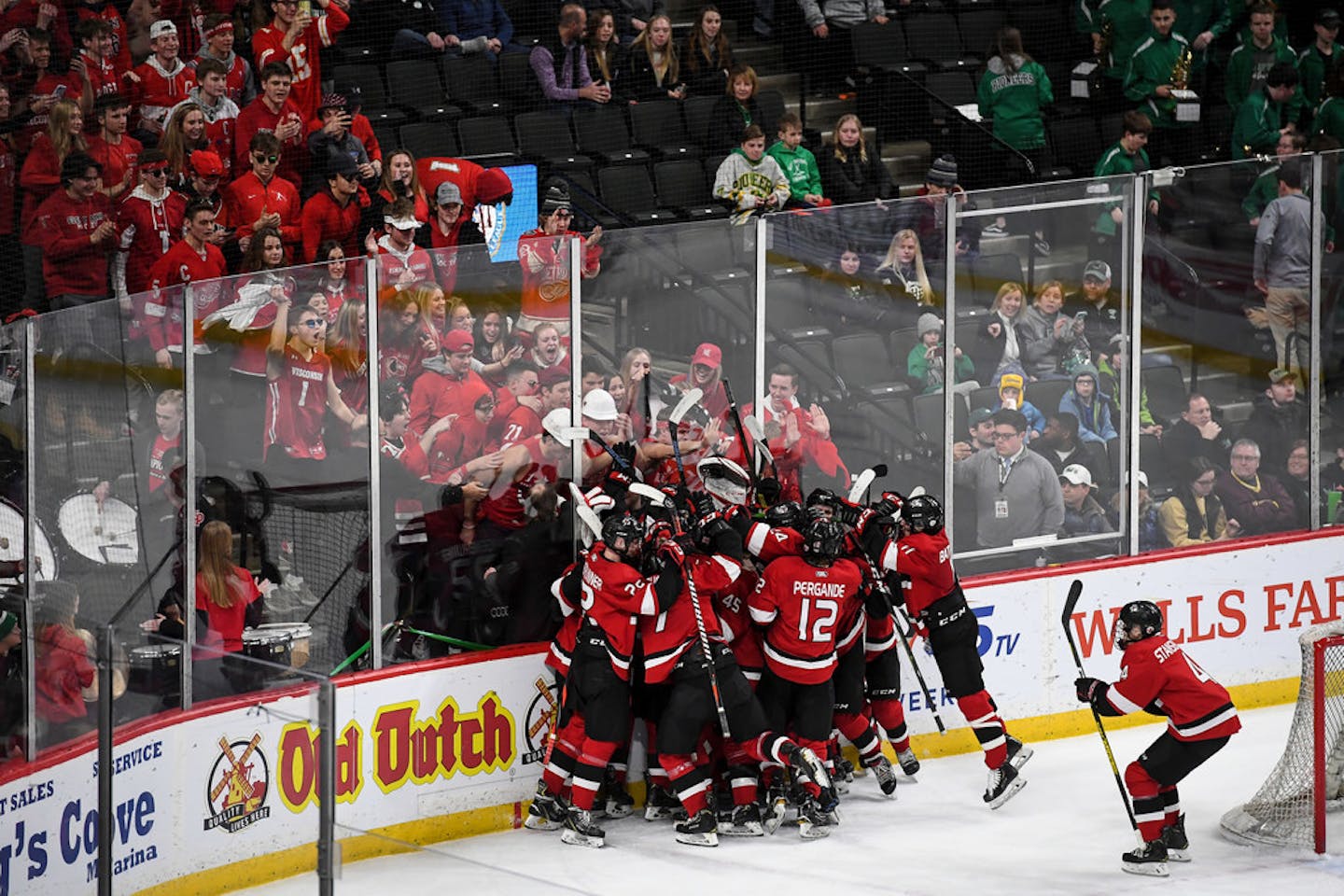 Eden Prairie players and fans celebrated their team's victory over The Blake School in Friday's 2A semifinals.