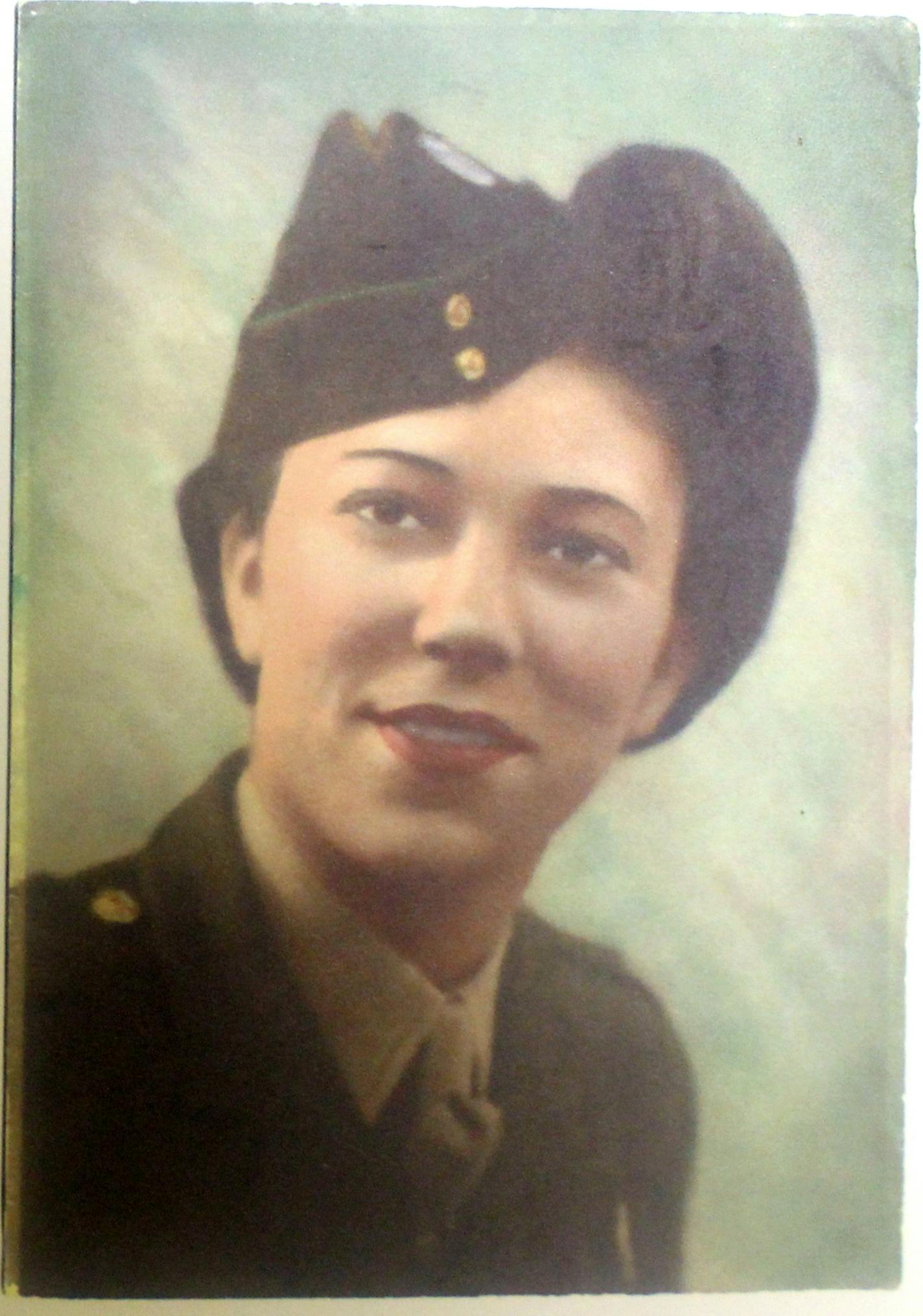 Rae Brewer in the British Auxiliary Territorial Service during World War II.