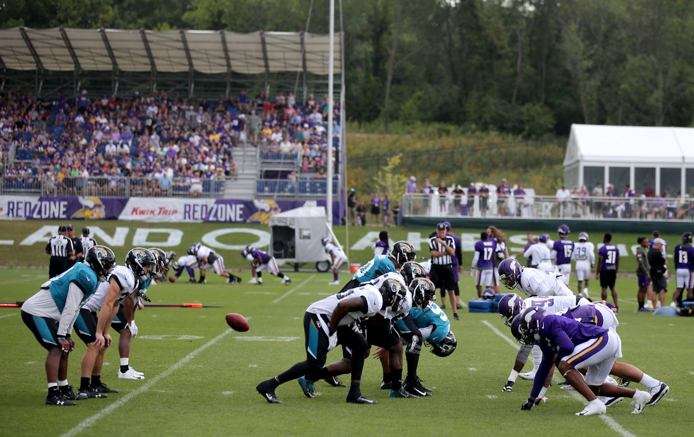 The Vikings and the Jaguars shared a practice session last month at TCO Performance Center in Eagan, a facility that continues the team's growth in facilities.