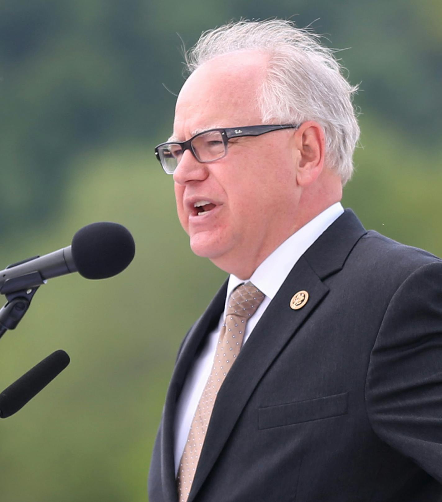 Keynote speaker U.S. Representative Tim Walz addressed the crow during the dedication of at the MN State Vets Cemetery Preston Sunday May 29 2016 in Preston, MN.] Jerry Holt /Jerry.Holt@Startribune.com