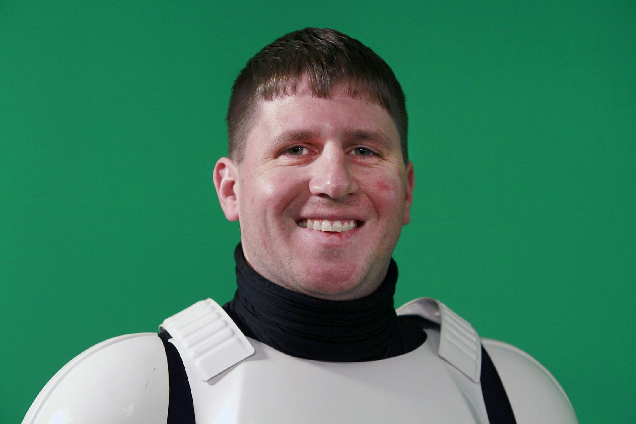 Star Wars ' nerds' -Mike Fessler is a 501st Legion Stormtrooper and Public Relations Officer for the Central Garrison (and Minnesota Wolf Pack Squad Leader). He&#xed;s a rapper specializing in "Star Wars" hip-hop who goes by the stage name Versifier and is part of Manifesters. Twitter: @VerseManifest