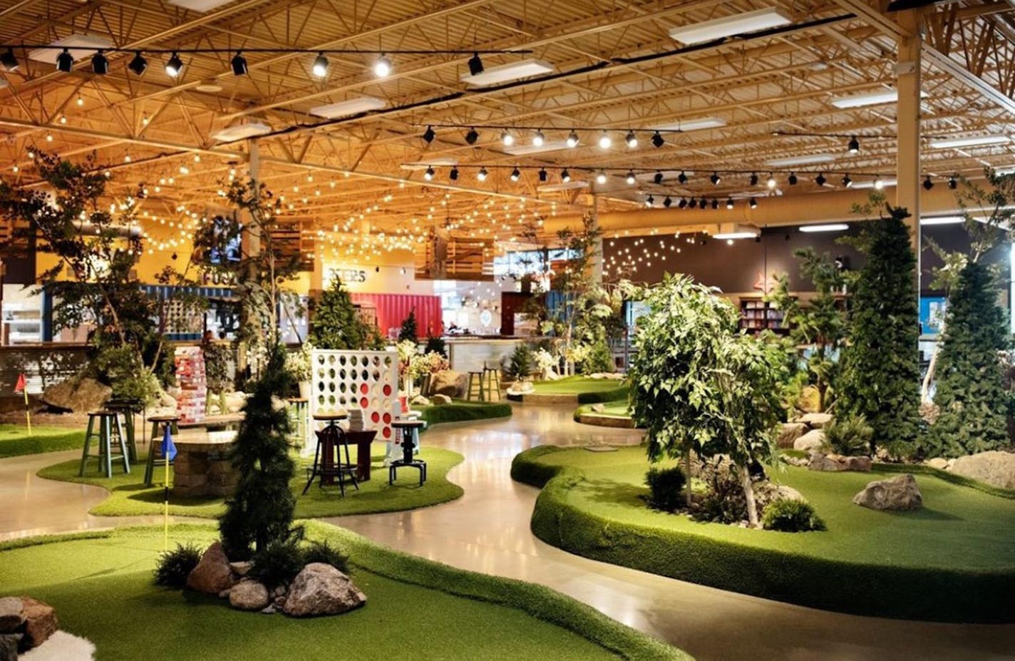 Inside the Burrows in Victoria, with mini-golf, giant games, ax throwing and more. Provided