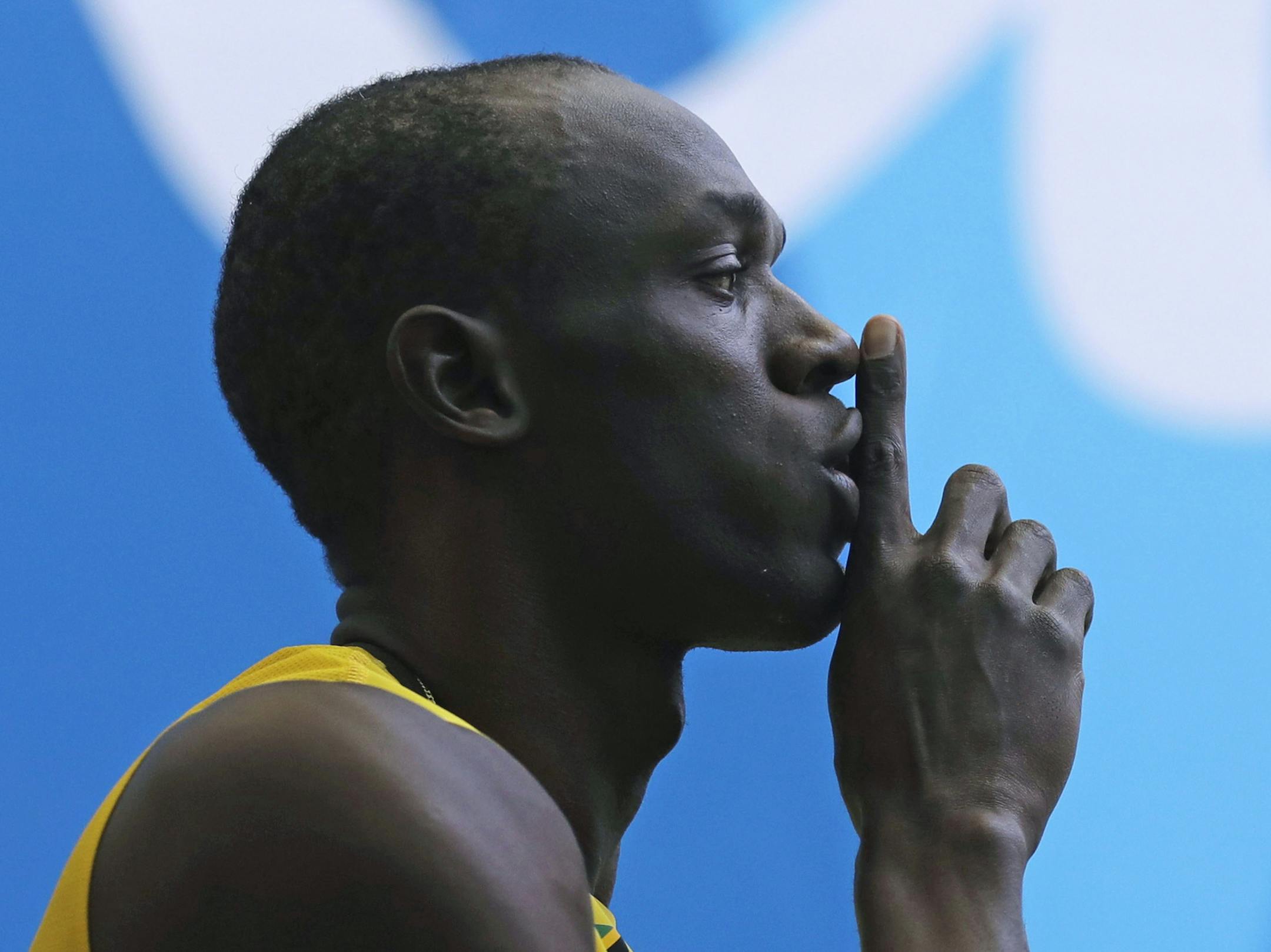 Jamaica's Usain Bolt arrives in the stadium to compete in a men's 100-meter heat during the athletics competitions of the 2016 Summer Olympics at the Olympic stadium in Rio de Janeiro, Brazil, Saturday, Aug. 13, 2016. (AP Photo/Jae C. Hong)