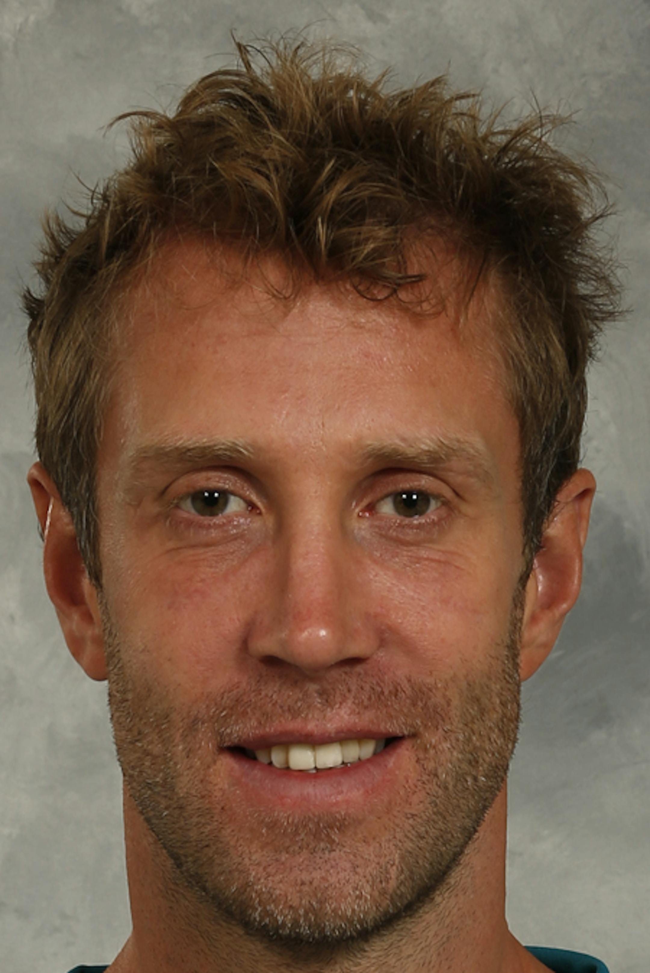 SAN JOSE, CA - SEPTEMBER 11: Joe Thornton of the San Jose Sharks poses for his official headshot for the 2013-14 season on September 11, 2013 at SAP Center in San Jose, California. (Photo by Don Smith/NHLI via Getty Images)***Local Caption***Joe Thornton ORG XMIT: 177614440