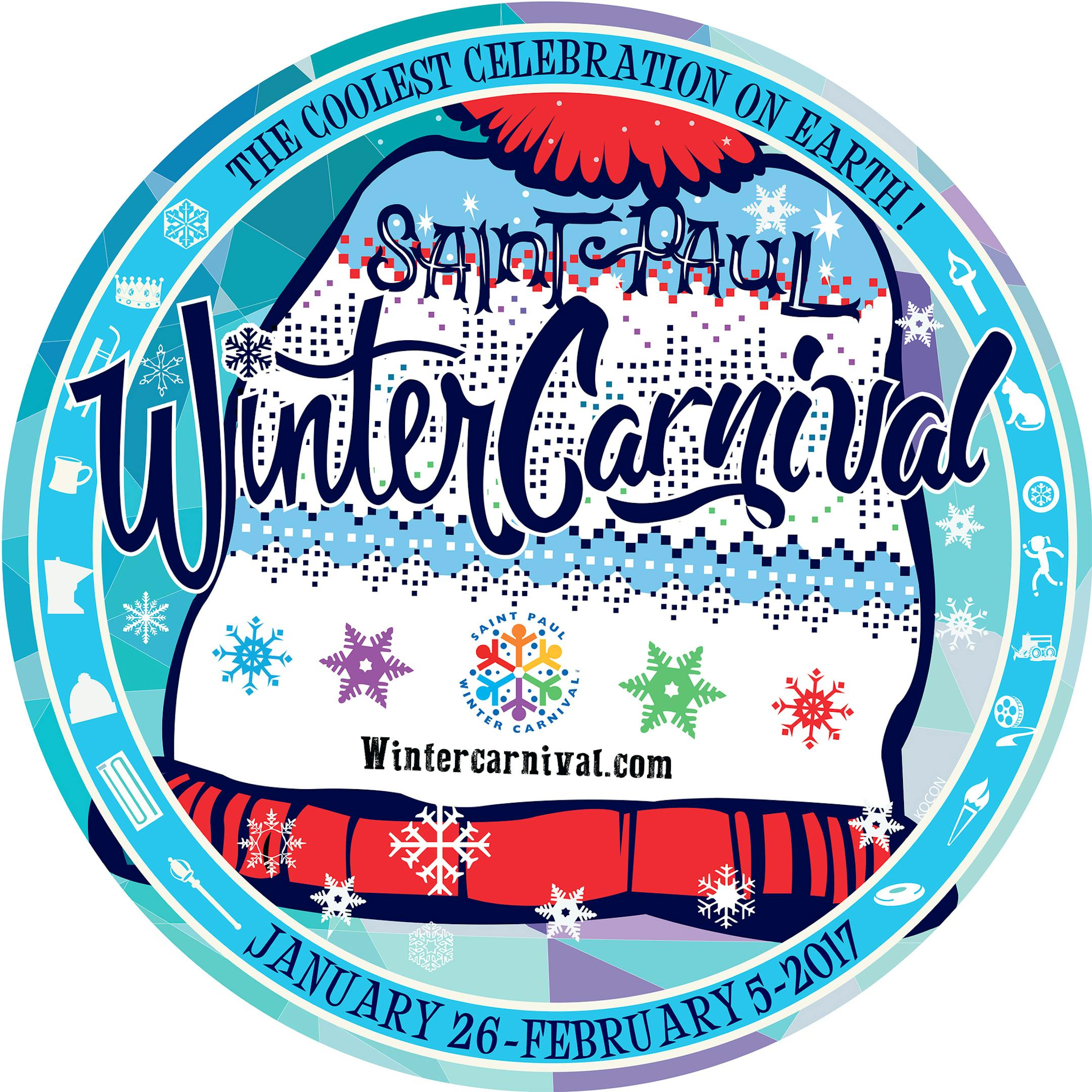 One of four images for this year's Winter Carnival buttons.2017