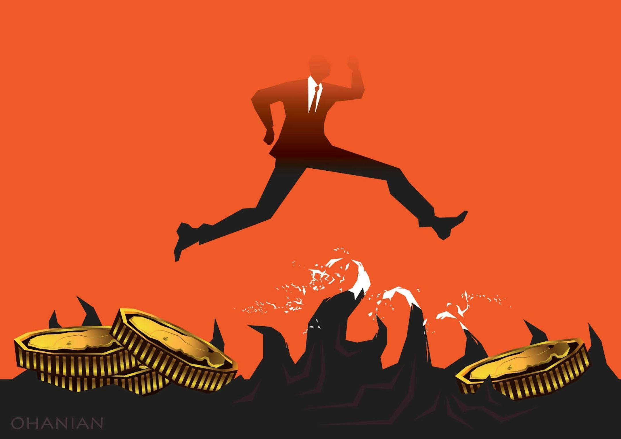 Illustration: Americans' struggling to make ends meet.