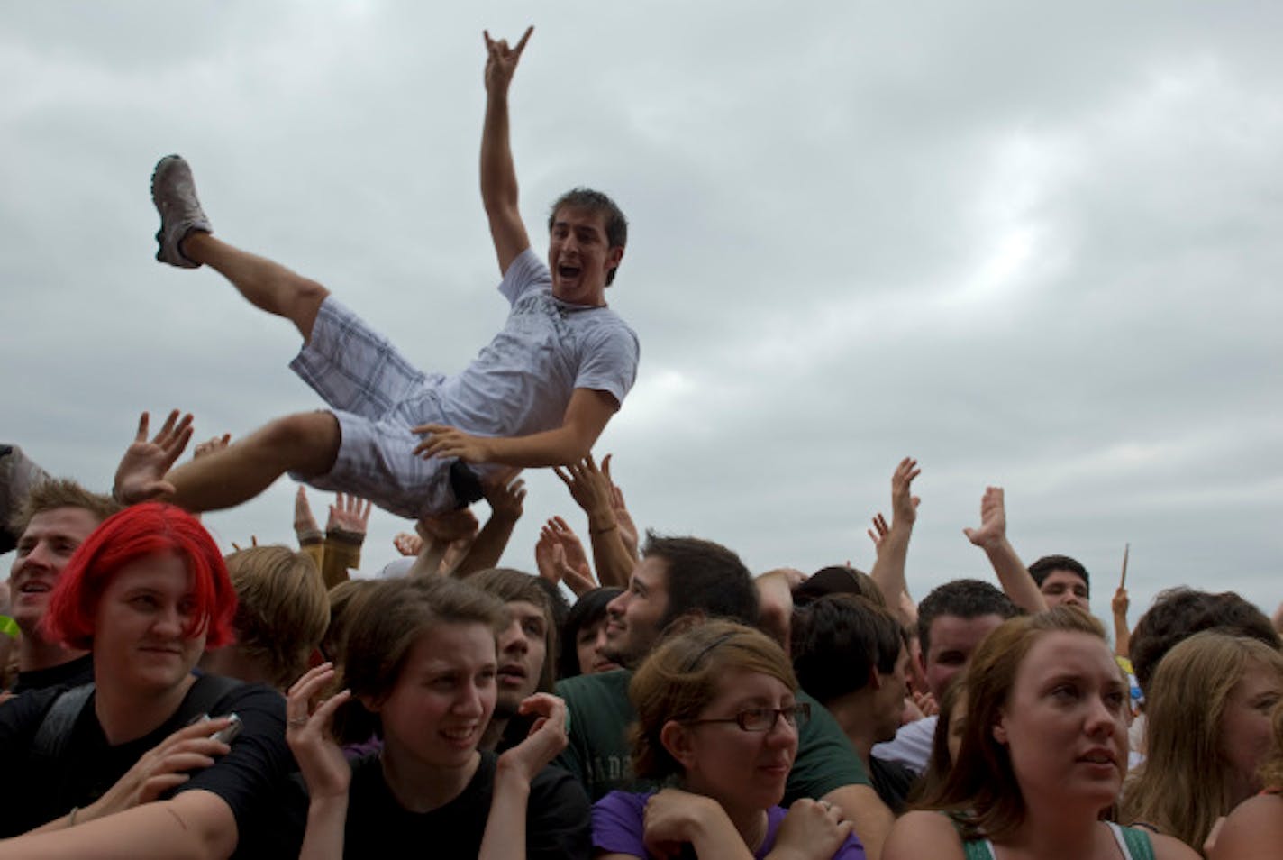 This dude from a prior year's Warped Tour outside Canterbury Park will still have soft grass to land on when the festival returns July 24. / Star Tribune file