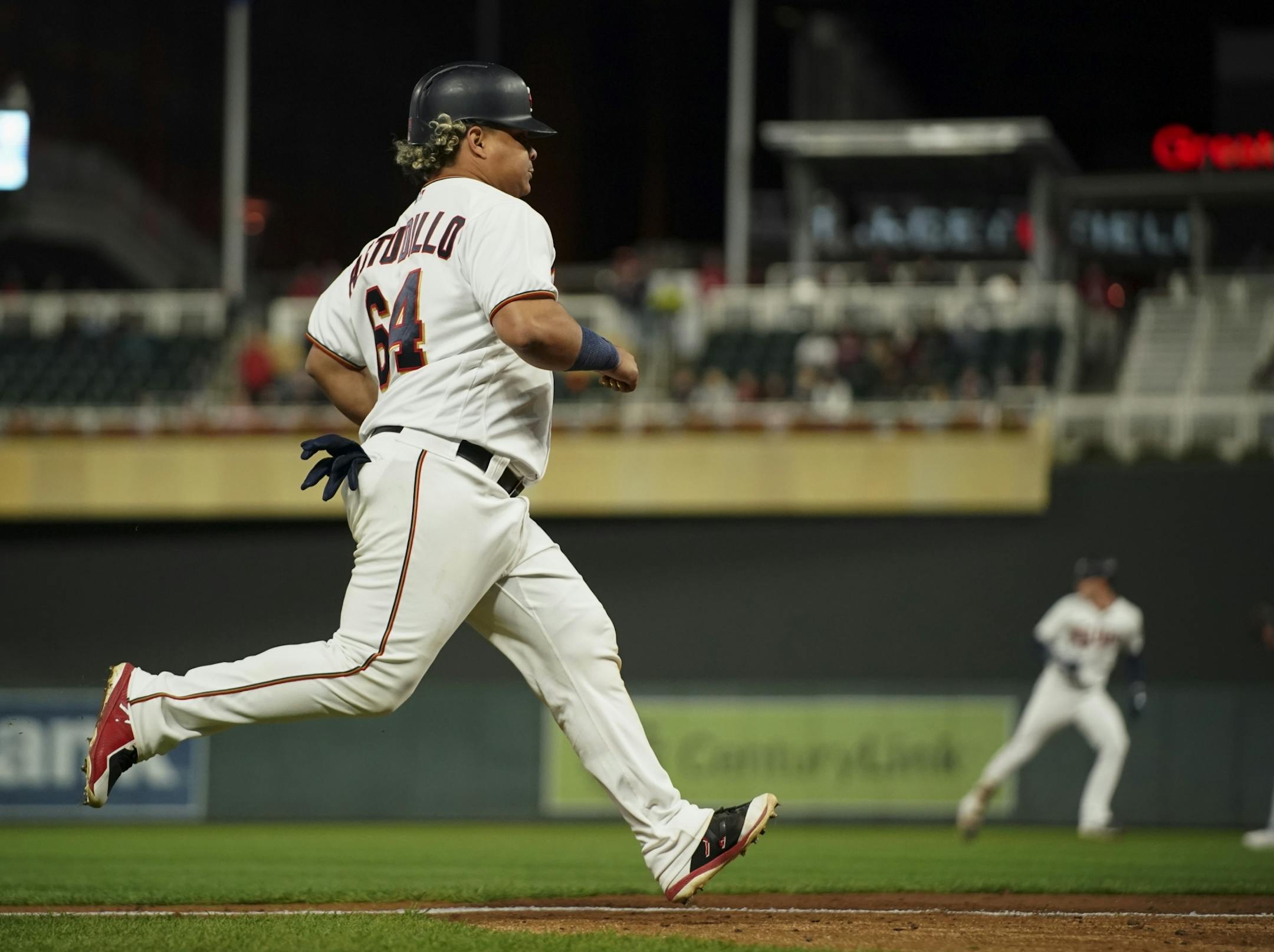 Minnesota Twins catcher Willians Astudillo scored on a single by Tyler Kepler in the sixth inning.