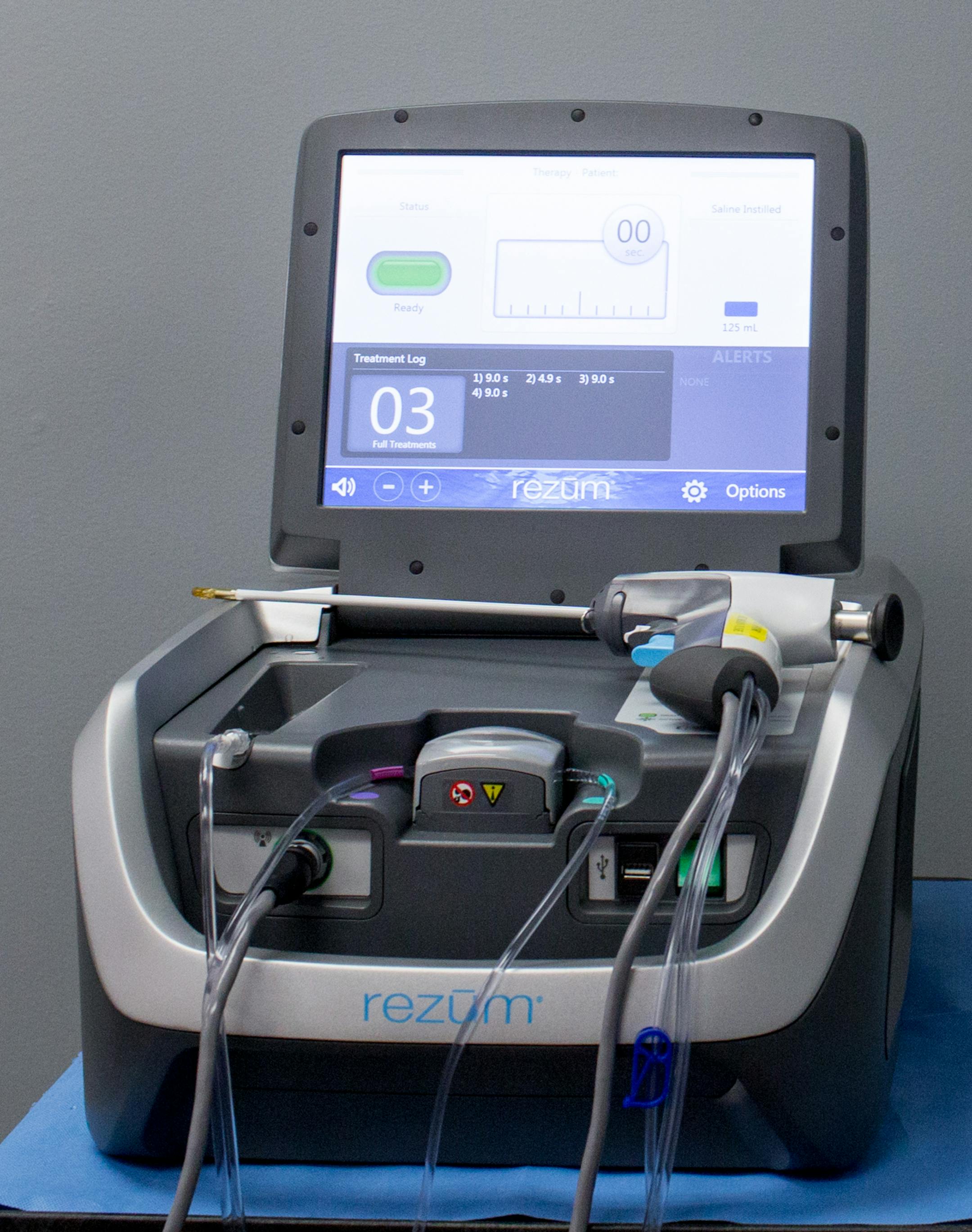 The Rezum System sits in the NxThera Maple Grove office; the treatment is is used for BPH. ] COURTNEY PEDROZA ï courtney.pedroza@startribune.com Thursday, July 20, 2017; Maple Grove; The Rezum System; Bob Paulson, president of NxThera