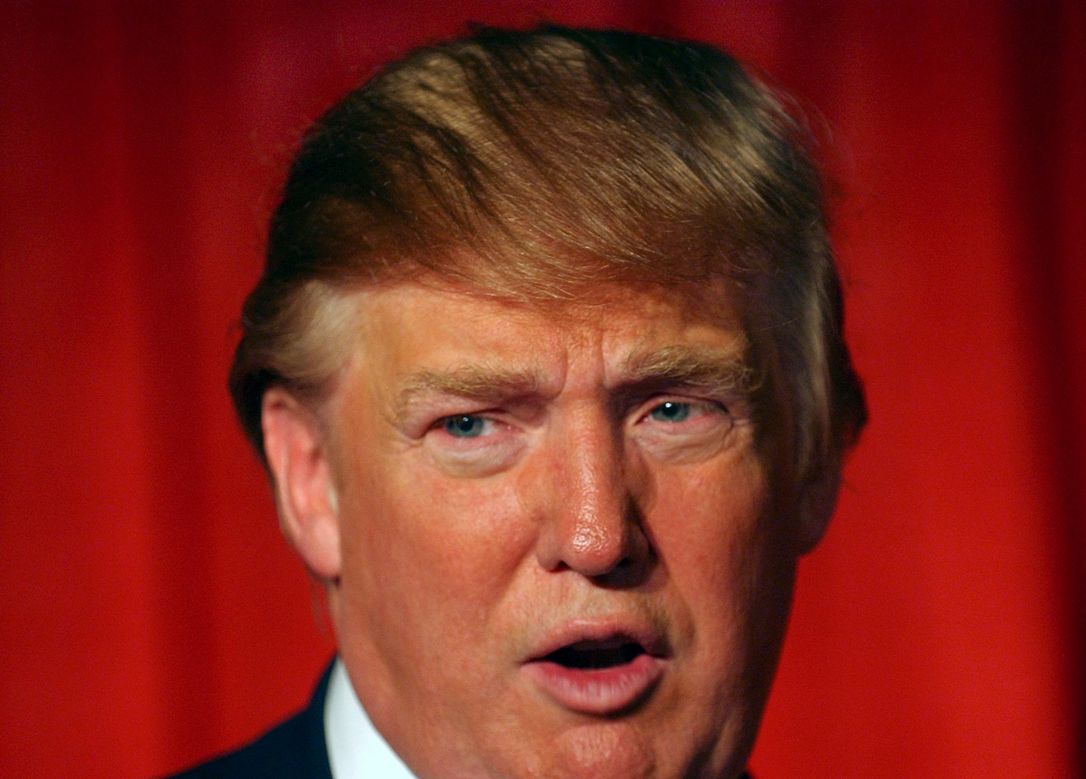 Donald Trump held a brief press conference before speaking at the Learning Annex Think Big Day at the Minneapolis Convention Center in 2006.