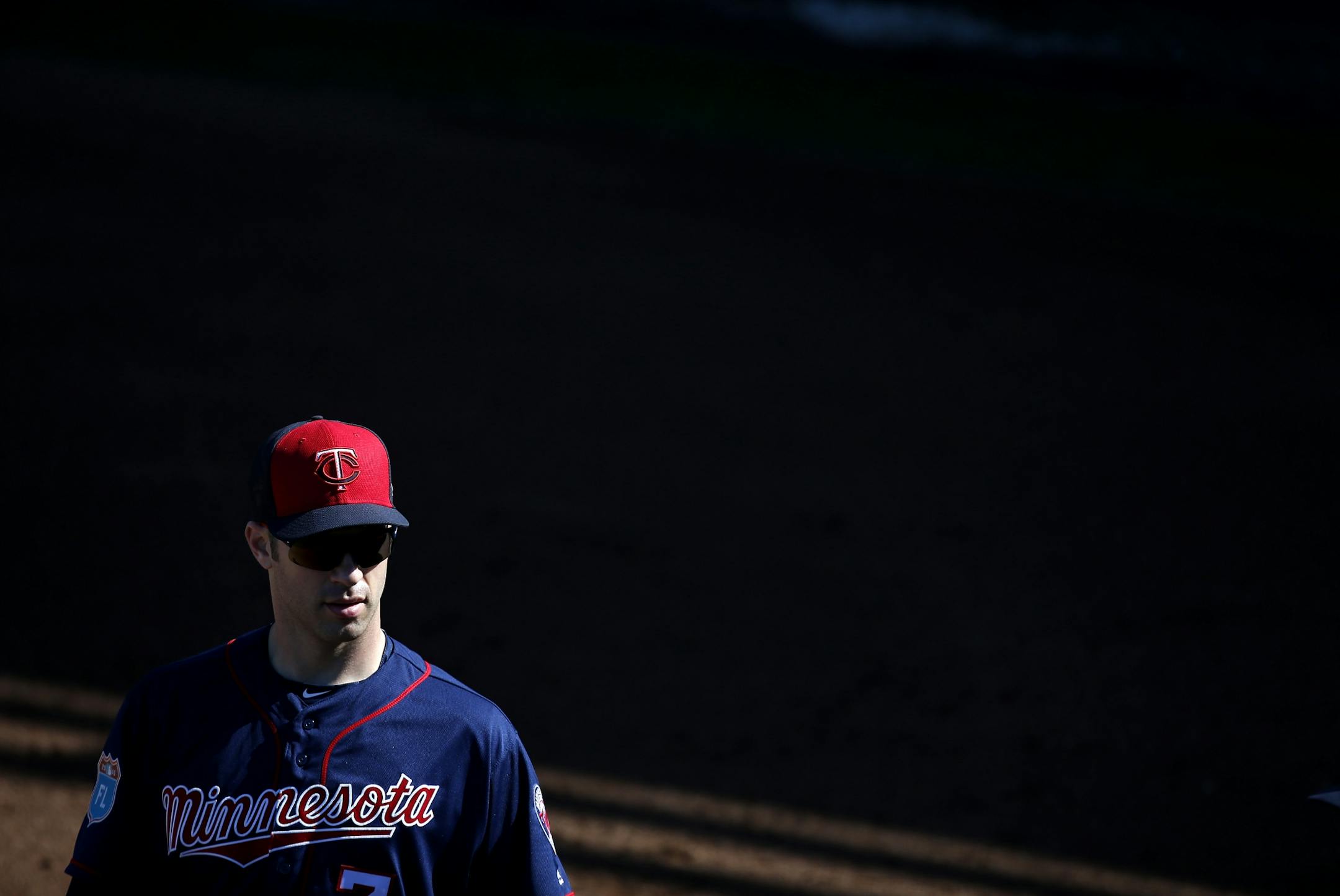 Minnesota Twins Joe Mauer during practice on Sunday.