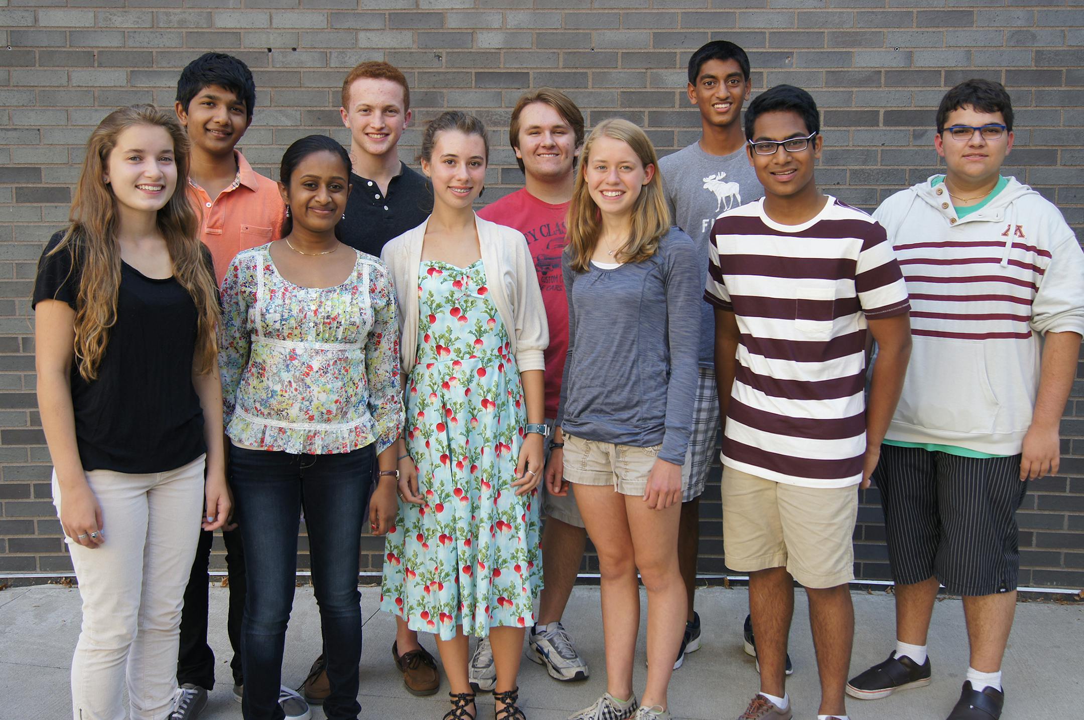 Members of 2013-14 MacPhail Teen Advisory Council are: back from left: Praveen Pallegar; Bloomington; Wilson Roen, Mound; Zach Vietor, Mahtomedi; Sid Ramesh, Edina; Theo Menon, Rogers; front from left: Hannah Gordon, Minneapolis; Shruthi Rajasekar, Plymouth; Eveline Murphy-Wilson, Minneapolis; Alayna Bowlin, Edina; and Vikram Puram, Edina. Missing from the photo are Carter Roland, Sam Hoch and Evie Werger.