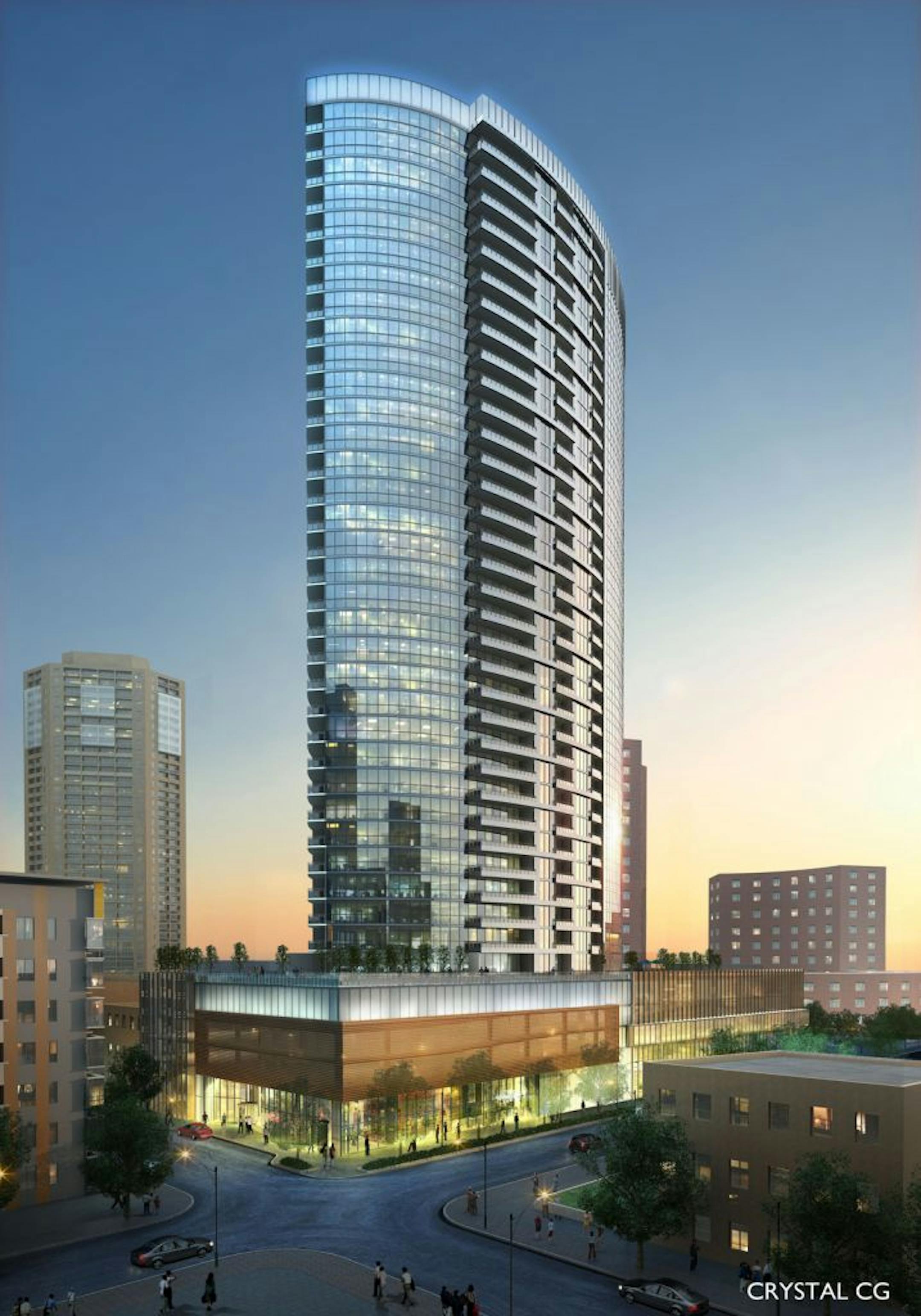 Magellan Development of Chicago has closed on its loan to build a 36-story apartment tower near Loring Park.