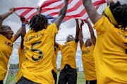 Before many spectators from the local Liberian community, the Monrovia Football Academy celebrated their 9-1 win over the Eclipse Select MN Regional t
