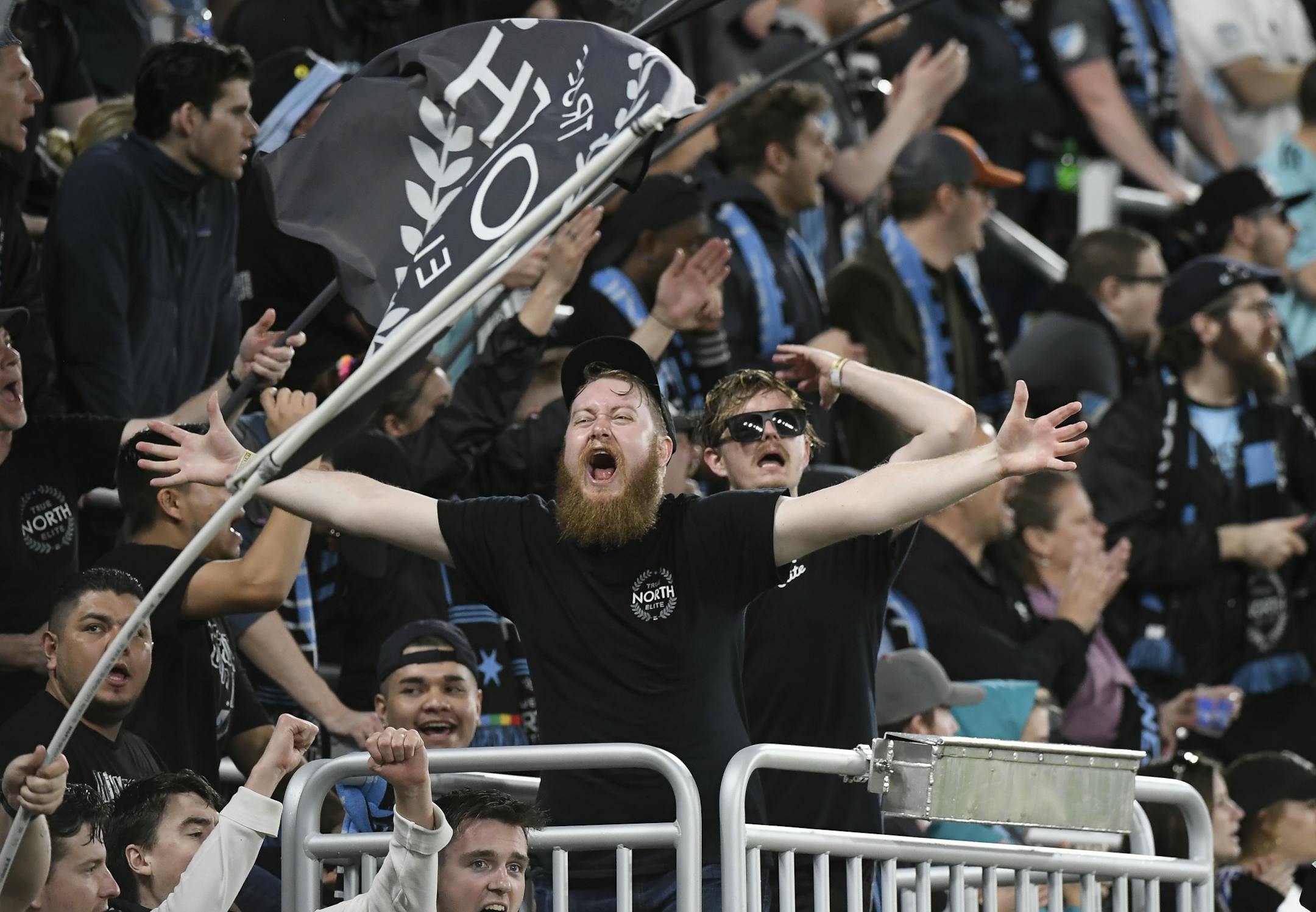 Minnesota United supporters cheered for their team during a game last season.