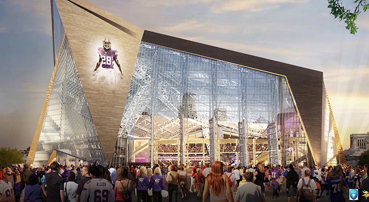 Architect rendering of new Vikings Stadium. Credit: Vikings ORG XMIT: MIN1305132107500286