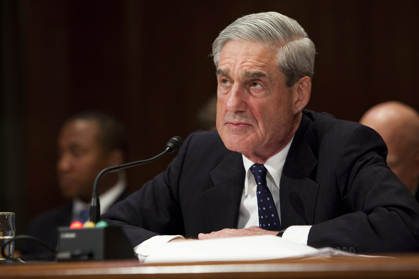 FILE -- FBI Director Robert Mueller III testifies during a hearing on Capitol Hill, in Washington, May 16, 2013. The Justice Department has appointed Mueller to serve as a special counsel to oversee its investigation into Russian meddling in the 2016 election, Deputy Attorney General Rod Rosenstein announced on May 17, 2017. (Christopher Gregory/The New York Times)