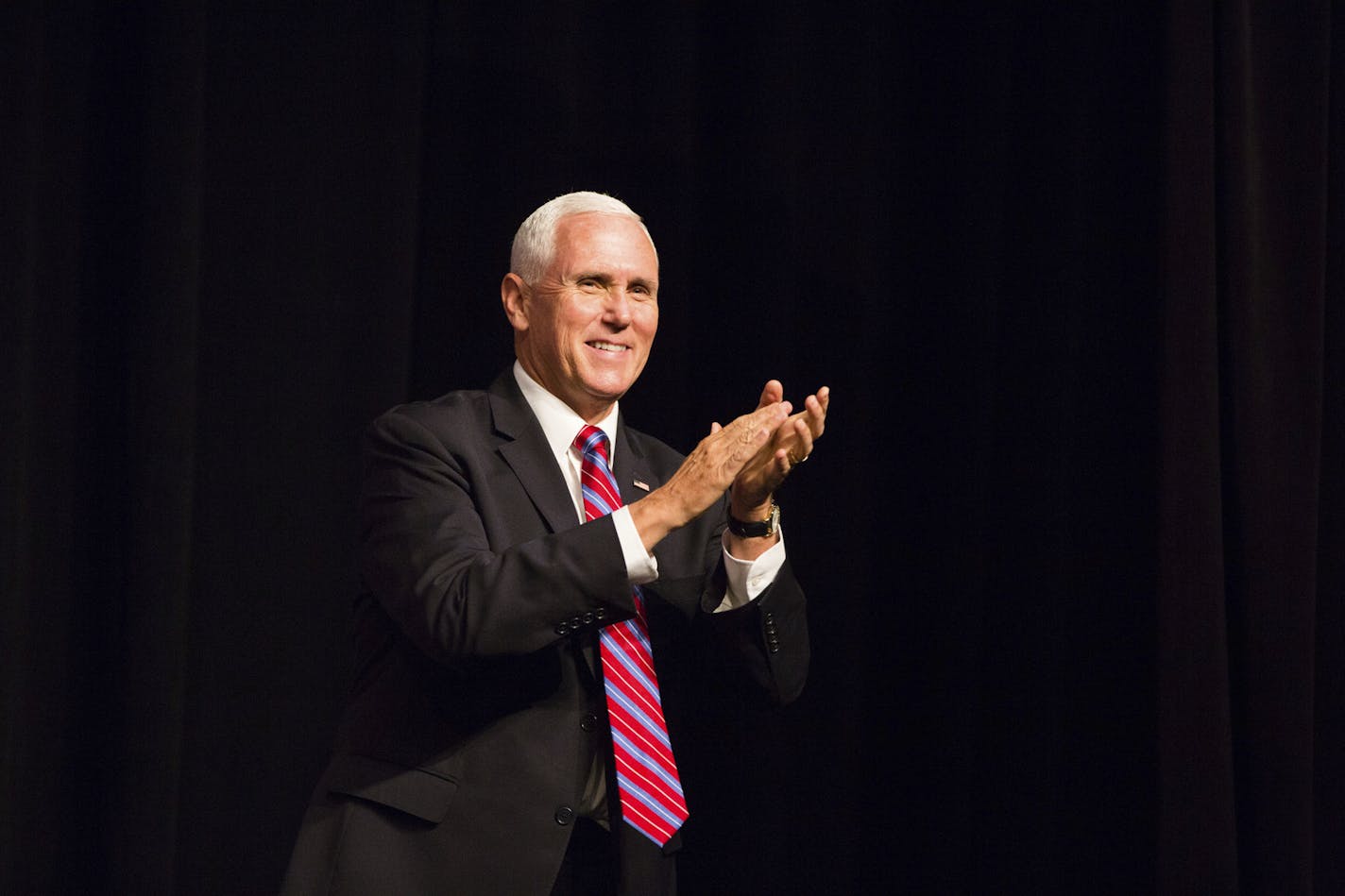 Vice President Mike Pence speaks during the Louisiana GOP Unity Rally in Kenner, La., Saturday, Oct. 5, 2019. (Sophia Germer /The Advocate via AP)