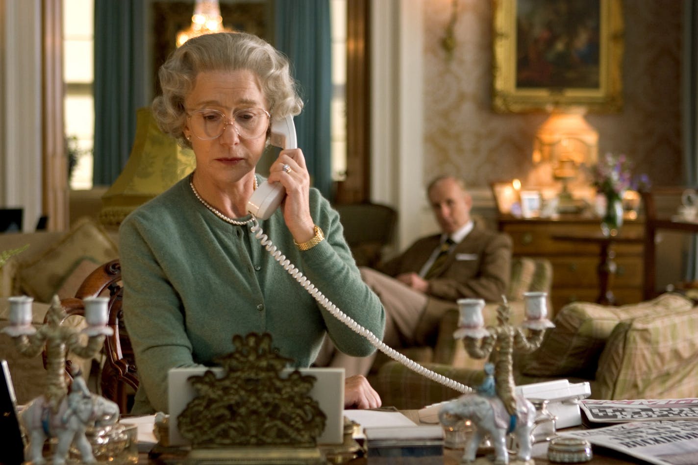 This promotional photo released by Miramax shows actress Dame Helen Mirren as Queen Elizabeth II in a scene from "The Queen." The consensus among Hollywood awards watchers is that "Dreamgirls," "The Departed" and "The Queen," are virtual locks for best-picture nominations. (AP Photo/Courtesy of Miramax Films, Laurie Sparham) ORG XMIT: LA302