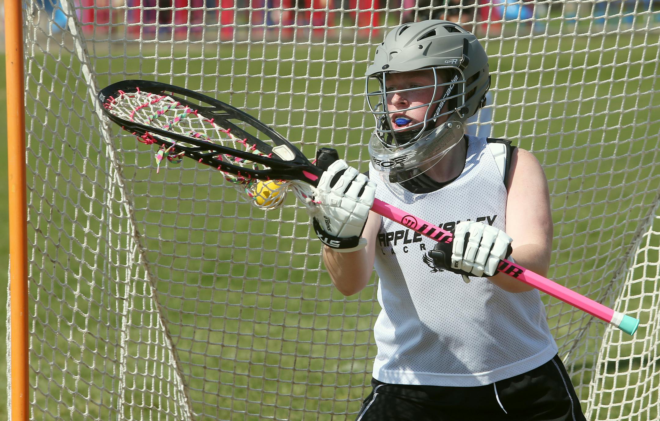 Goalie Marissa Guillou of the Apple Valley lacrosse team. ] JOELKOYAMA‚Ä¢jkoyama@startribune Apple Valley, MN on may 5, 2014.