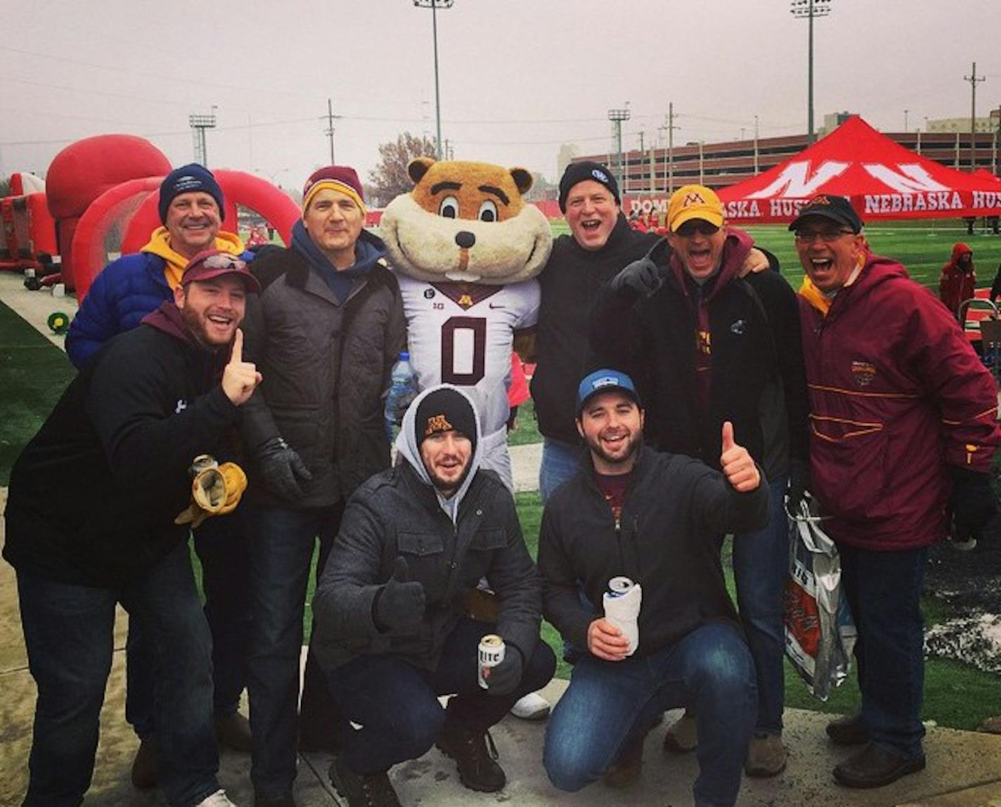 Sam Czura and friends with Goldy.