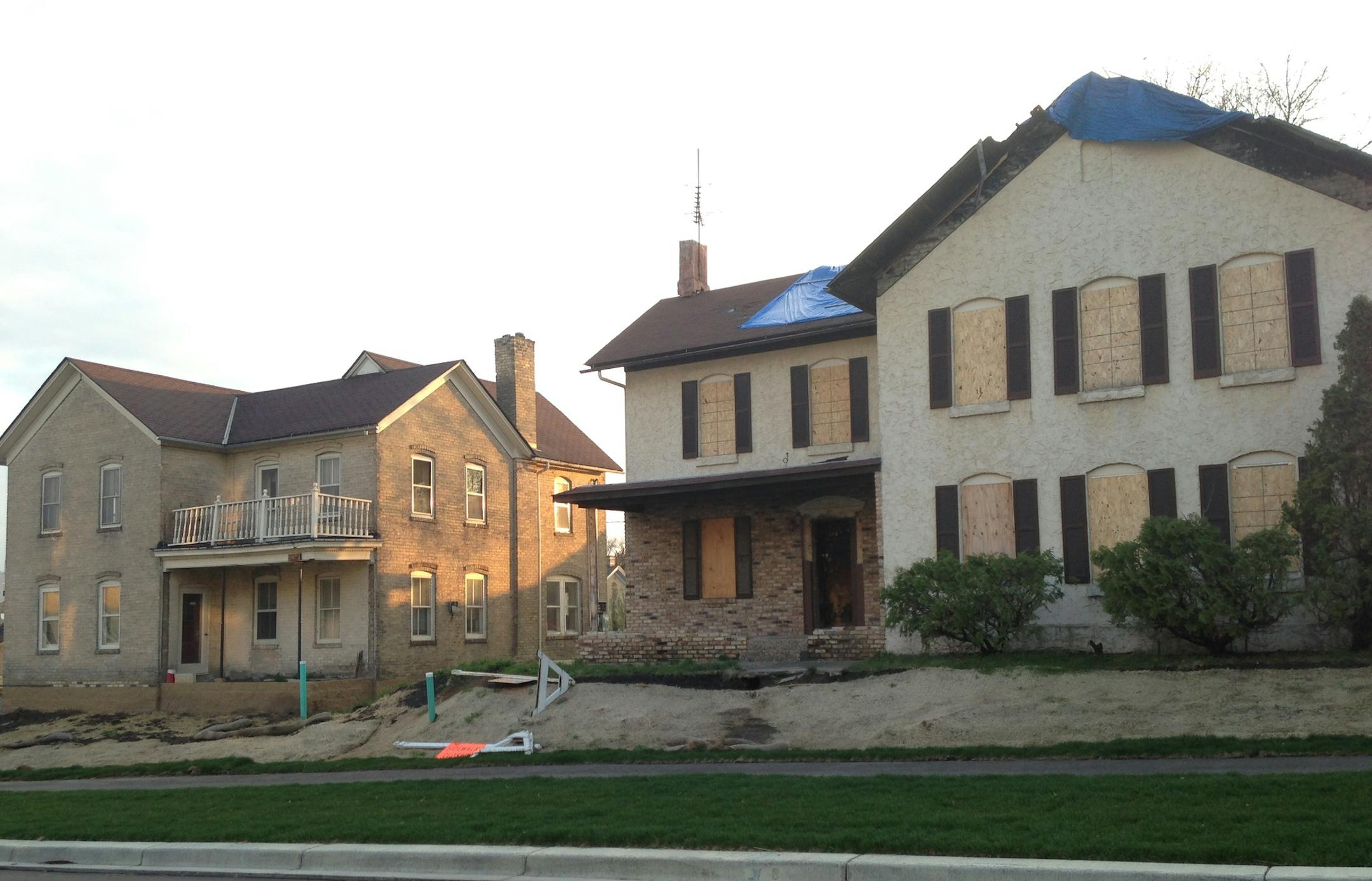The Ernst House, left, and the Ess House now sit side by side in Chaska's historic district.