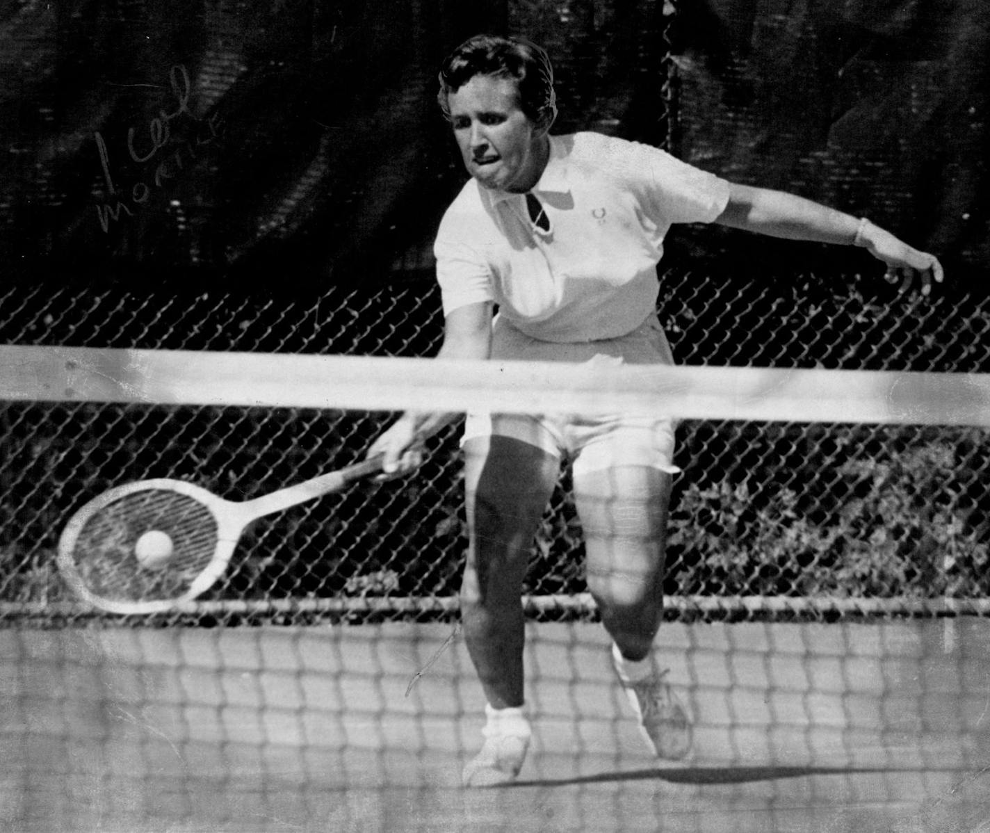 August 19, 1967 Jeanne Arth Returned A Shot from Mary Davis En Route to Win Miss Arth gained today's finals in Northwest Hard court Tennis Tournament. August 20, 1967 John Croft, Minneapolis Star Tribune