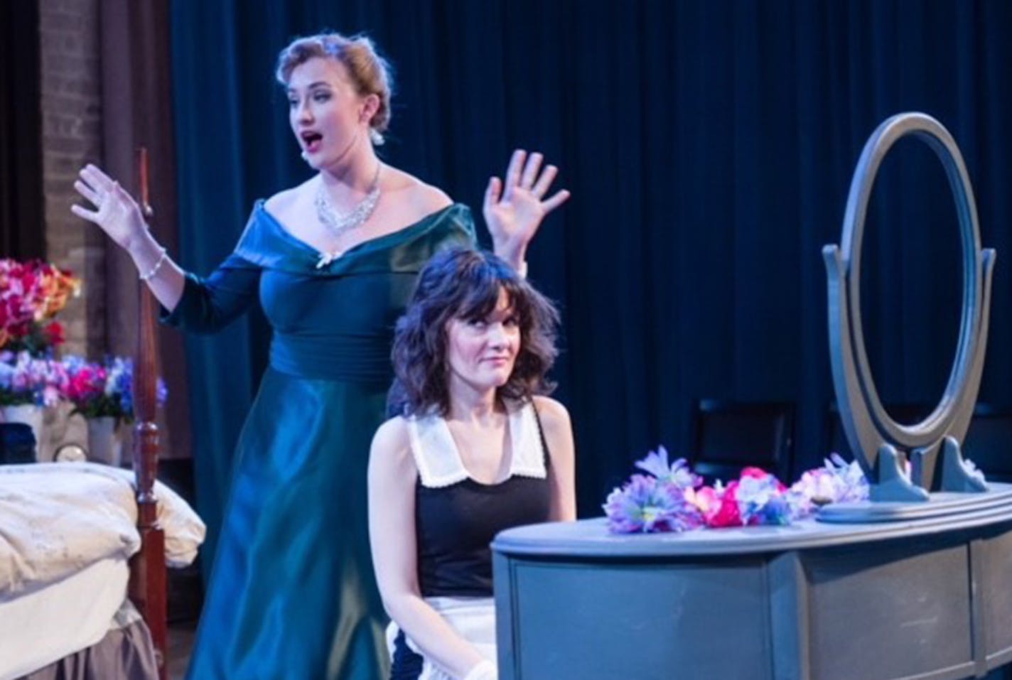 Emily Bridges, left, and Sara Marsh in "The Maids."