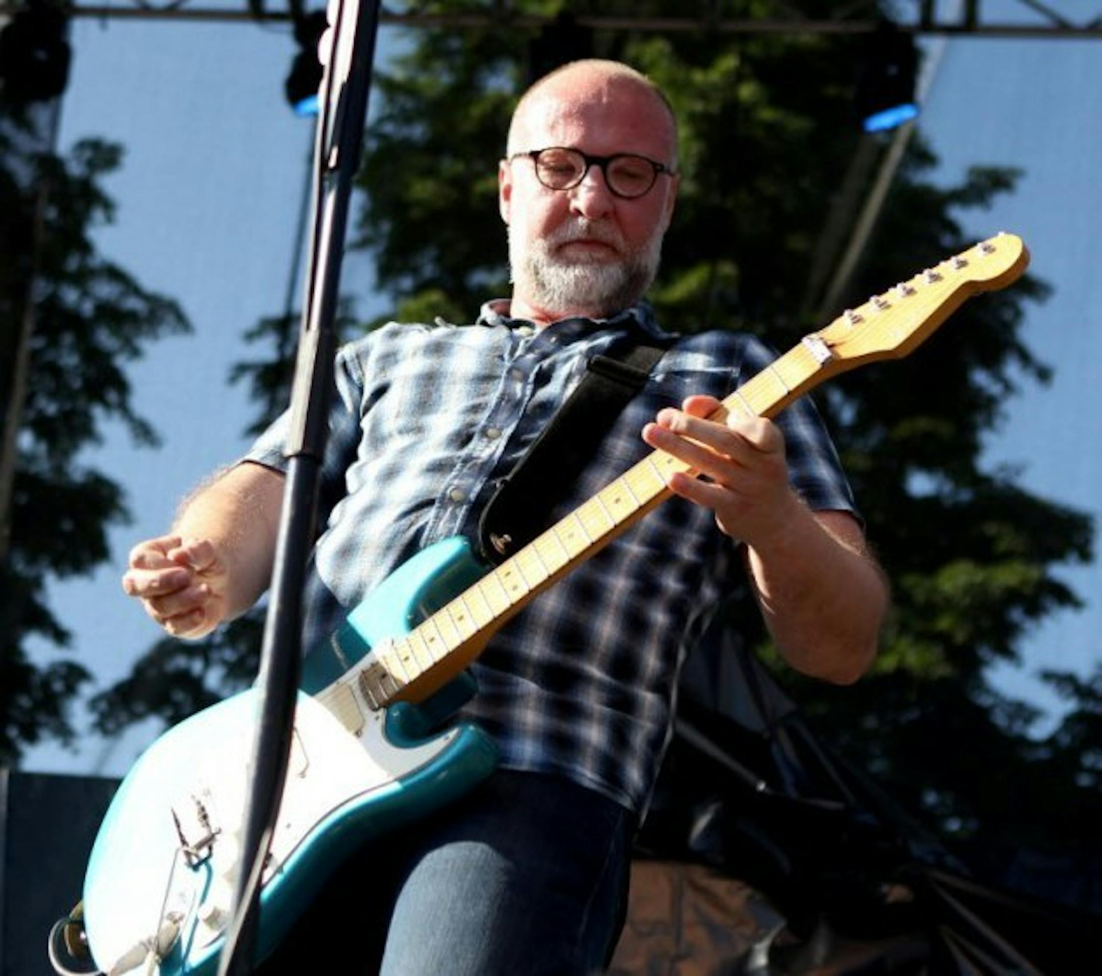 Mould and his baby (blue) at last summer's Rock the Garden. / Photo by Leslie Plesser