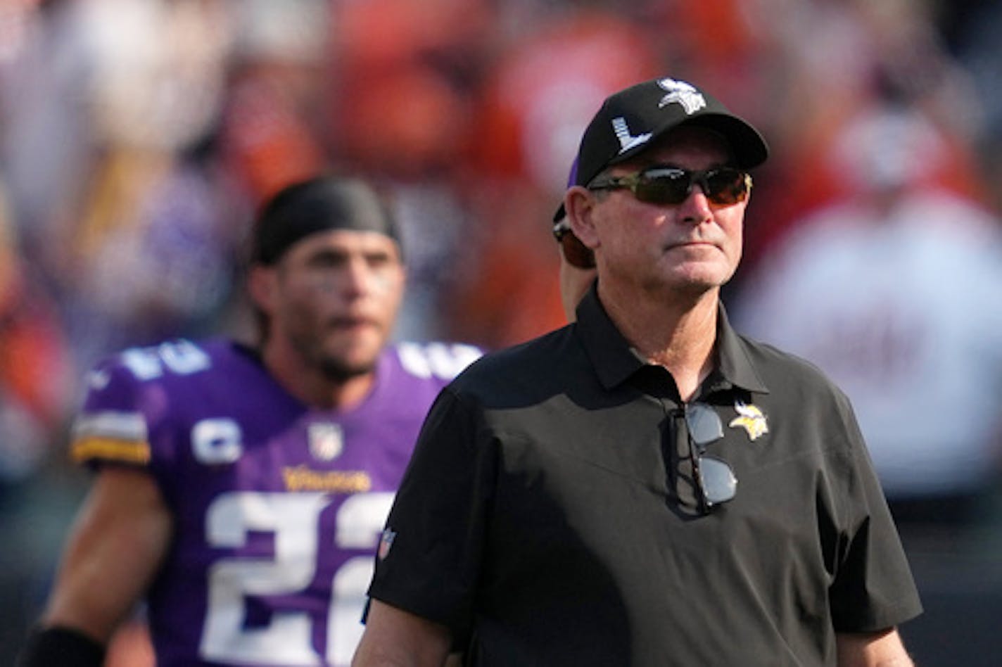 Minnesota Vikings head coach Mike Zimmer walked off the field after Cincinnati Bengals kicker Evan McPherson (2) hit the game winning field goal to best the Minnesota Vikings in overtime. ] ANTHONY SOUFFLE • anthony.souffle@startribune.com