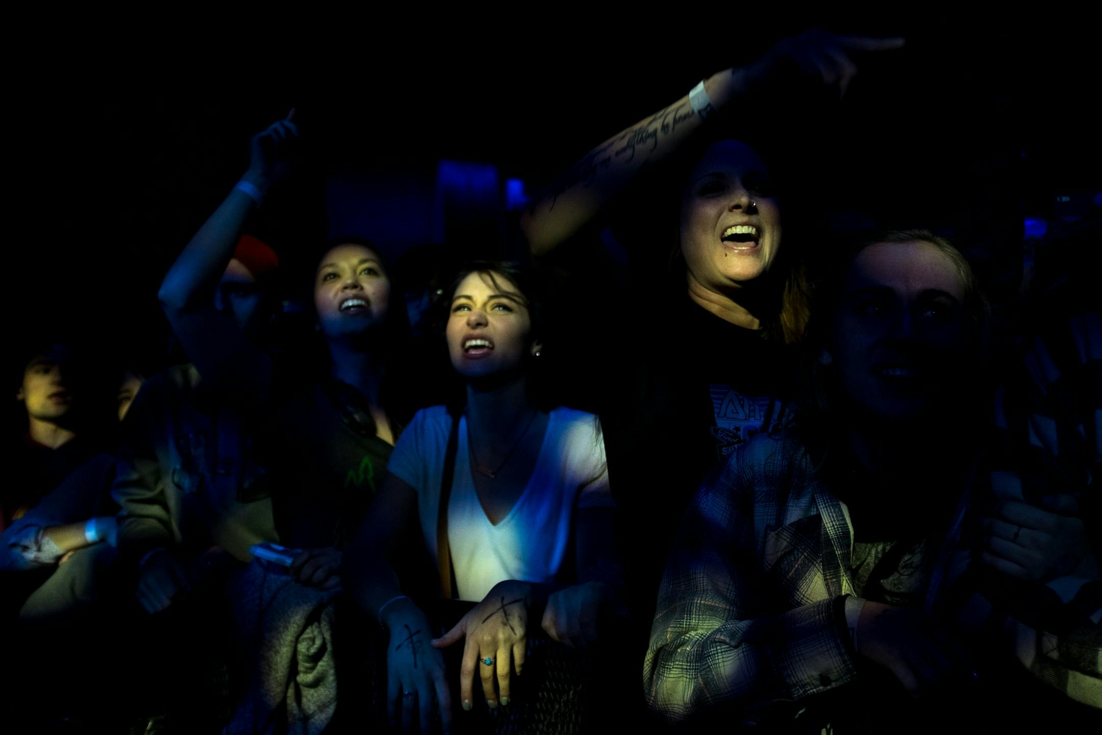 Concertgoers sang along during Atmosphere's performance Friday night.