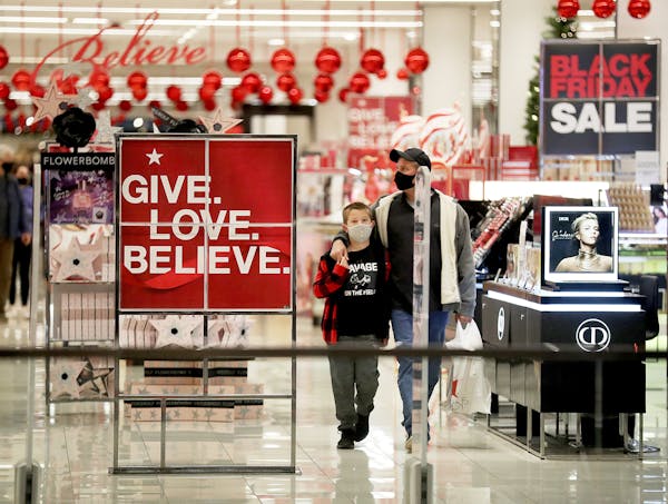 Department stores that depend on foot traffic in malls might not fare as well as other retailers, analysts say. Shown is Macy's at Ridgedale Mall, whi