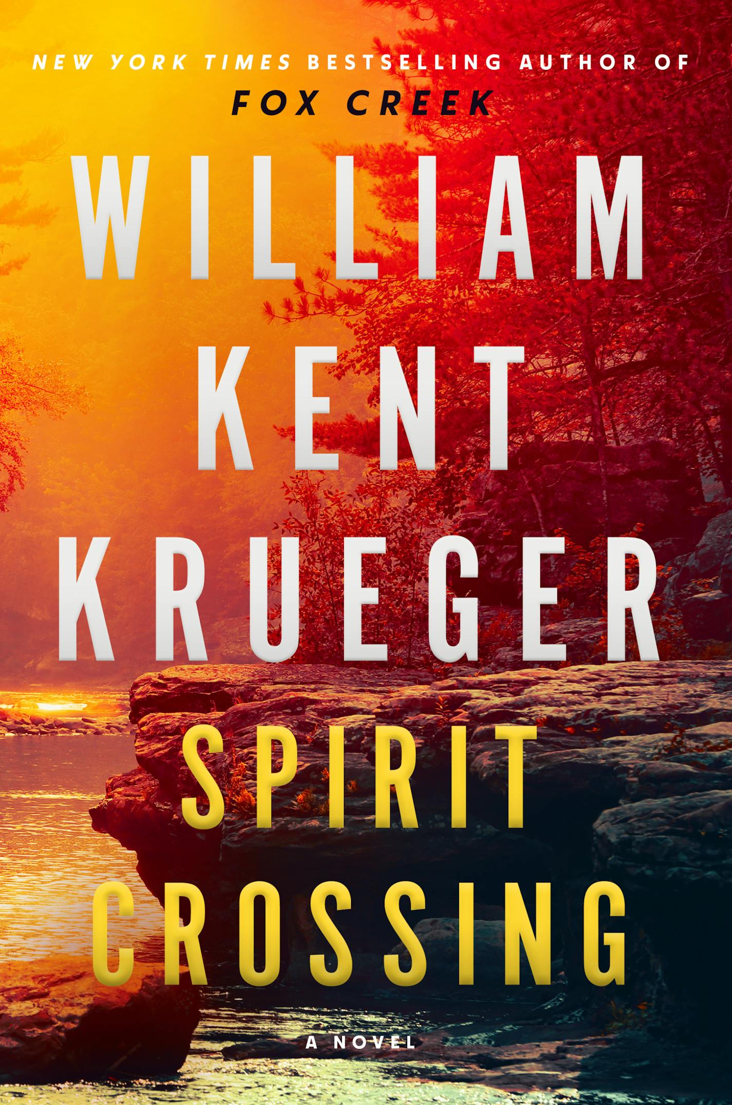 Cover of Spirit Crossing is an image of large rocks on a shore