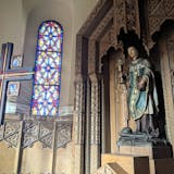 A shrine to St. Cloud, the patron saint of the Diocese of St. Cloud, is inside St. Mary's Cathedral in downtown St. Cloud. The statue is a replica of the oldest known statue of the saint. (Credit: Jenny Berg)