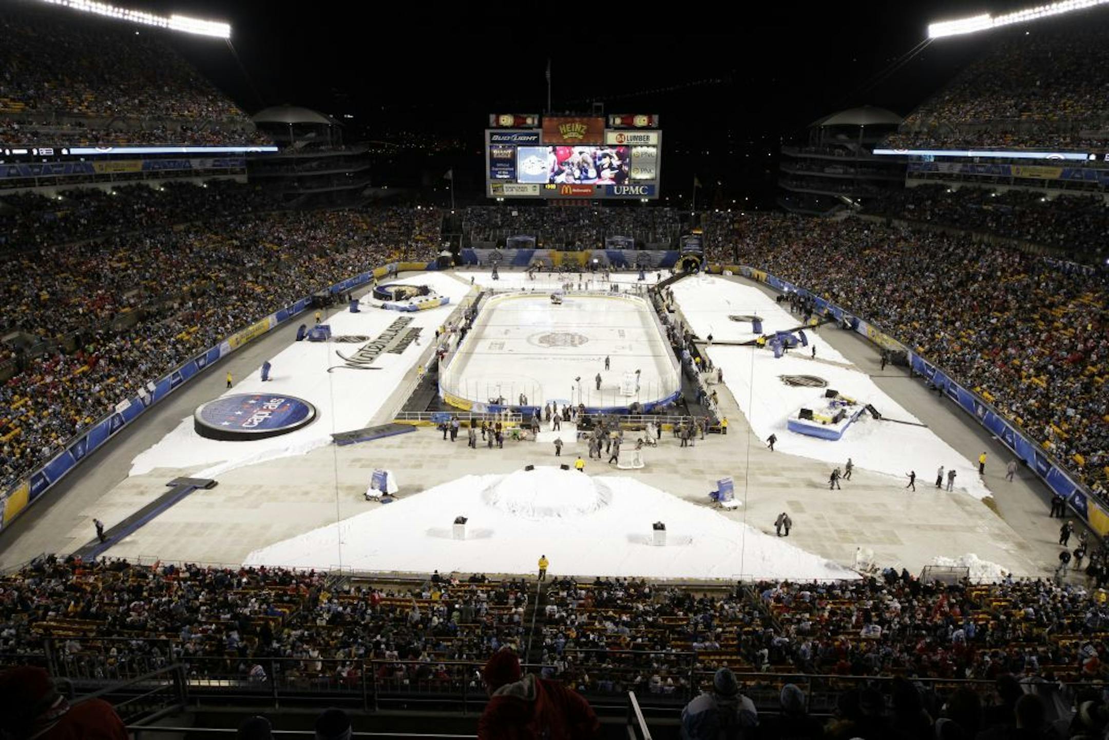 Heinz Field in Pittsburgh plays host to the NHL Winter Classic outdoor hockey game between the Pittsburgh Penguins and Washington Capitals in Pittsburgh, Saturday, Jan. 1, 2011.
