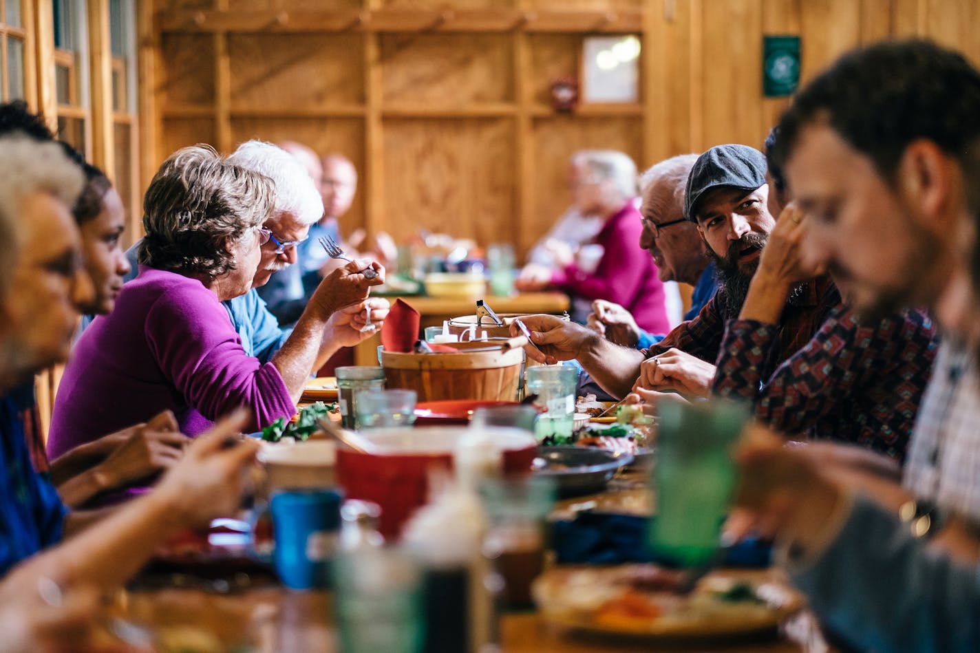 Two hot meals a day, breakfast and dinner, sustain hikers at Len Foote Hike Inn in northern Georgia. Photo by Aaron Coury, provided by Foote Inn