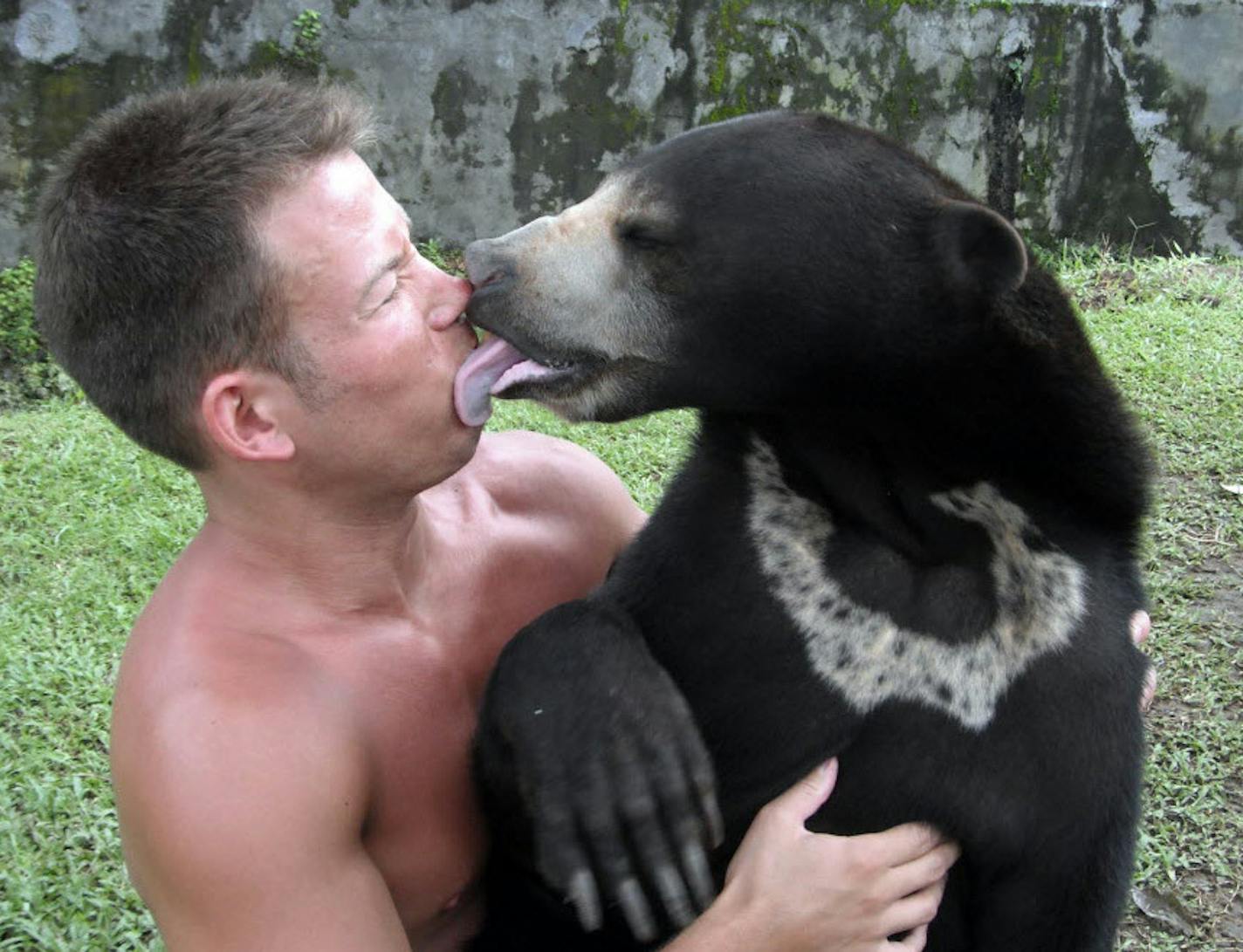 A Facebook photo of Sven Sundgaard, KARE11 meteorologist, in Bali, Indonesia with a sun bear from 2011.