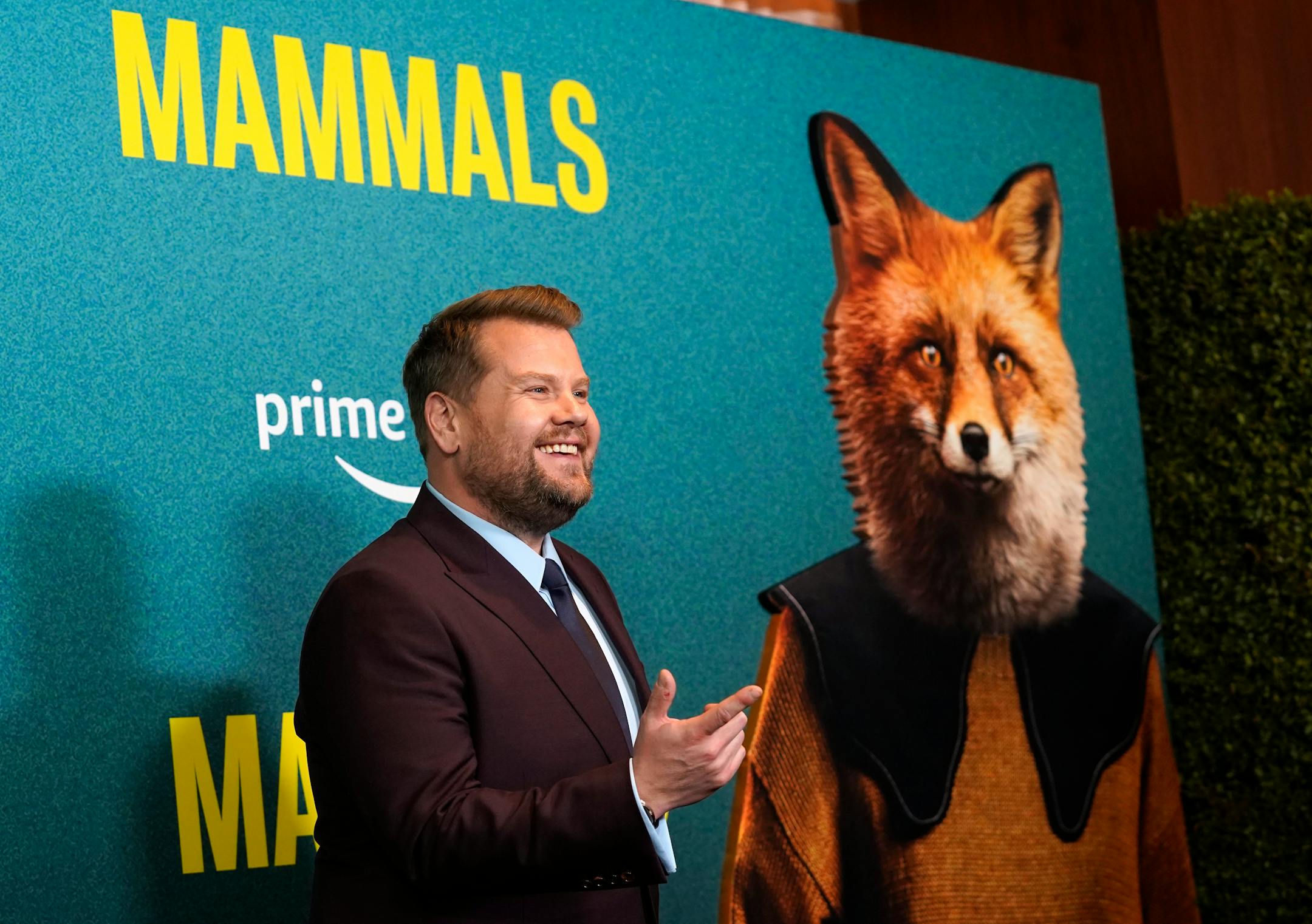 James Corden, the star of "Mammals," poses at the premiere of the Amazon Prime Video series, Wednesday, Nov. 2, 2022, in West Hollywood, Calif. (AP Photo/Chris Pizzello)