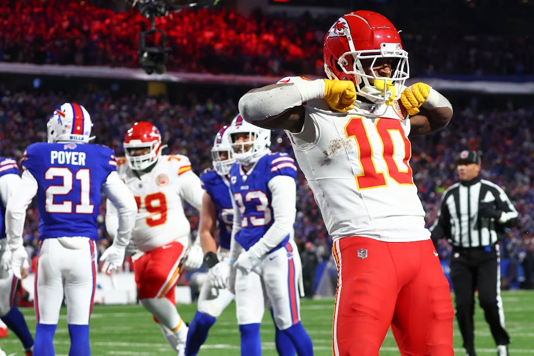 Chiefs running back Isiah Pacheco has scored in each of the team's playoff games this season. 