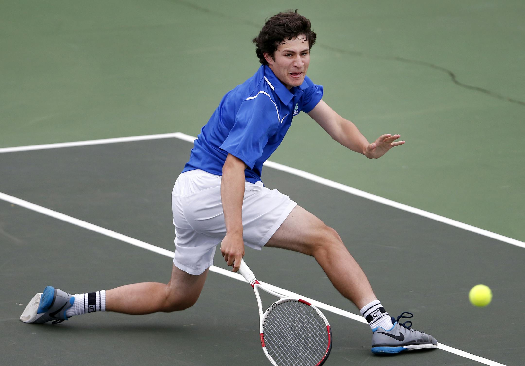 Ben Ingbar of Blake, shown here earlier this season, won the Class 1A boys' tennis singles title on Friday. He was the No. 1-rated player in Class 1A.