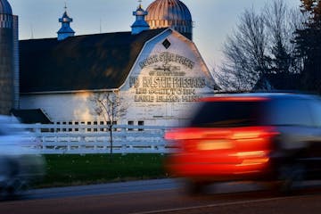 Evening commuters along Stillwater Blvd pass by North Star Farm at the edge of Lake Elmo.