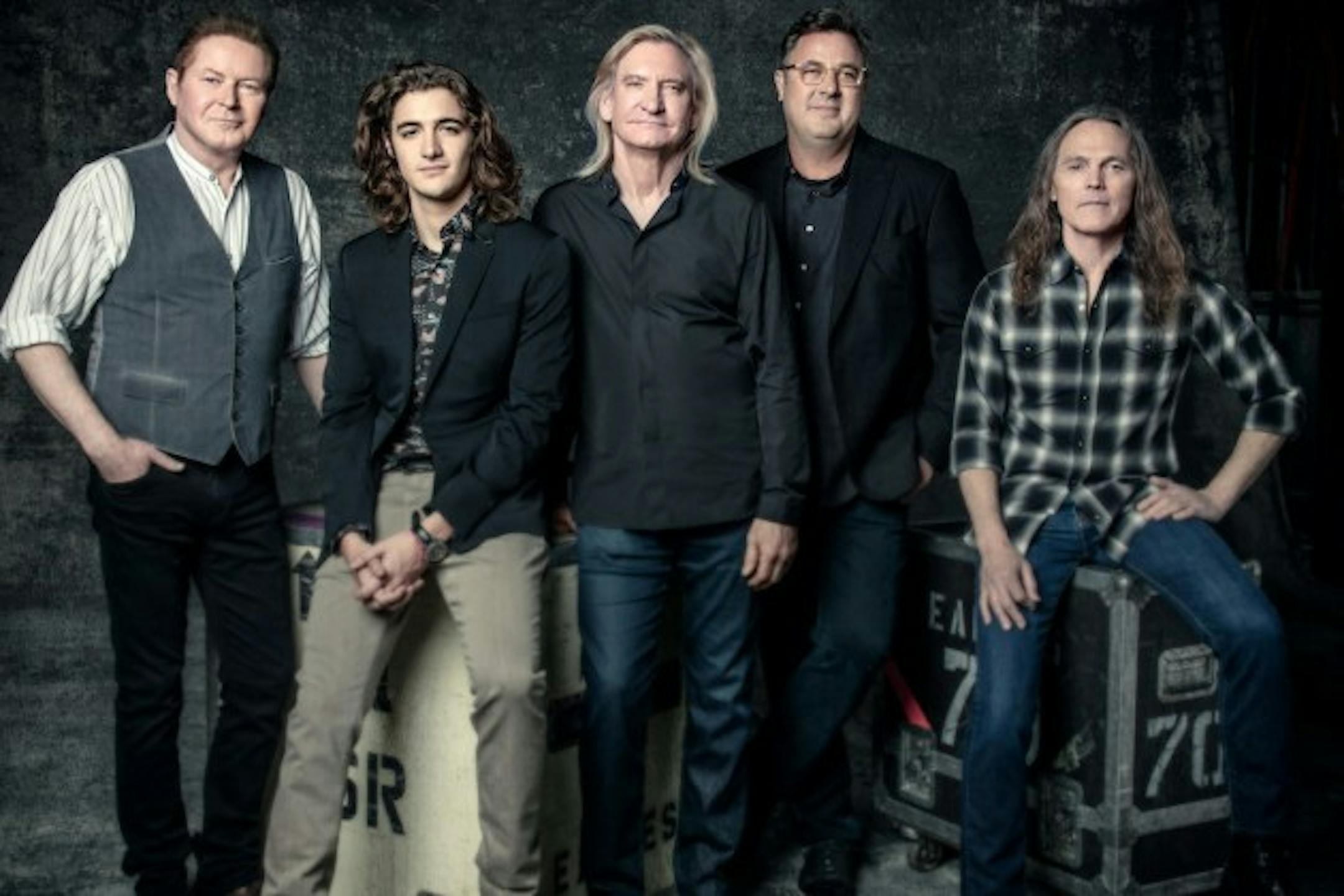 Meet the new Eagles, from left: Ol' What's His Name, Deacon Frey, Joe Walsh, Vince Gill and Timothy B. Schmit.