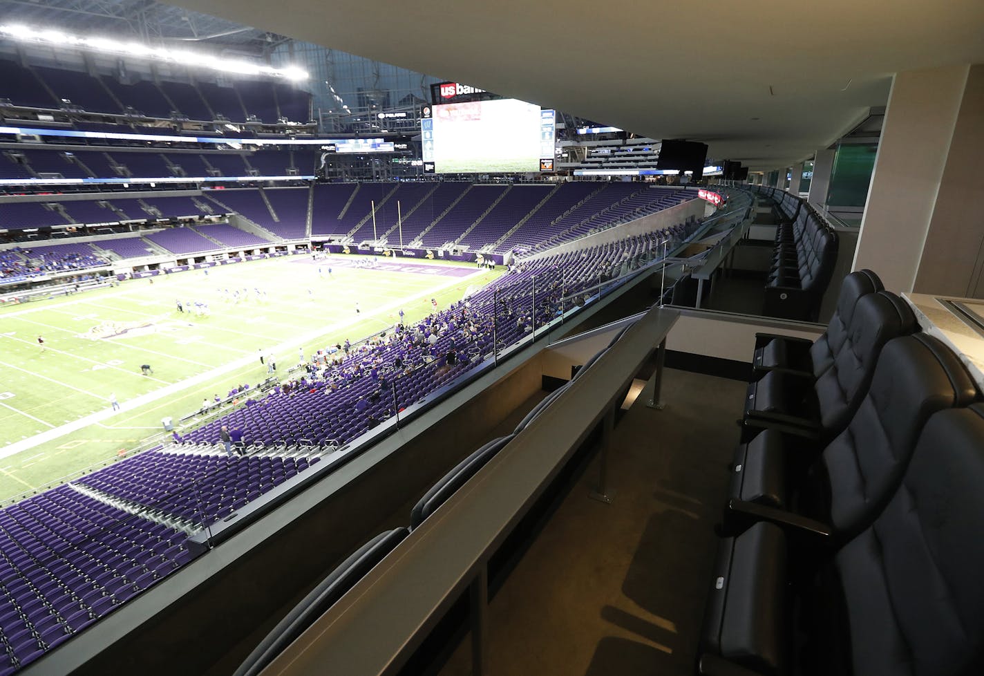 Minnesota Sports Facilities Chair Michele Kelm-Helgen controls two lower level suites at U.S. Bank Stadium with almost 40 available seats per game or event. She says she uses them for marketing purposes Friday November 18, 2016 in Minneapolis, MN. ] Jerry Holt / jerry. Holt@Startribune.com ORG XMIT: MIN1611181532030894