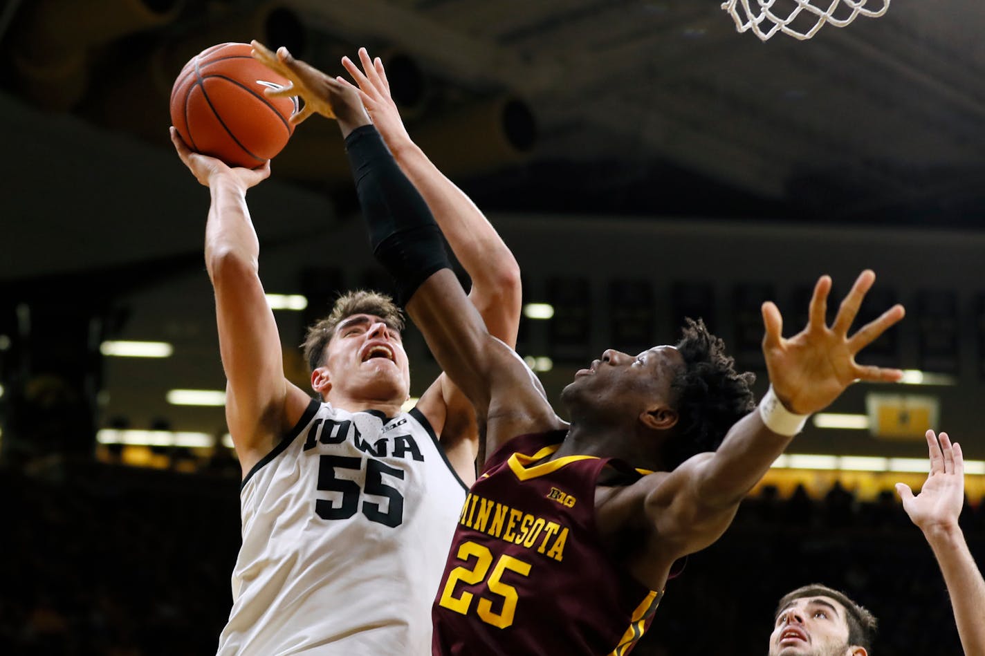 Iowa center Luka Garza, the Big Ten Player of the Year, will face Gophers center Daniel Oturu for the third time this season in the Big Ten tournament quarterfinals Thursday.