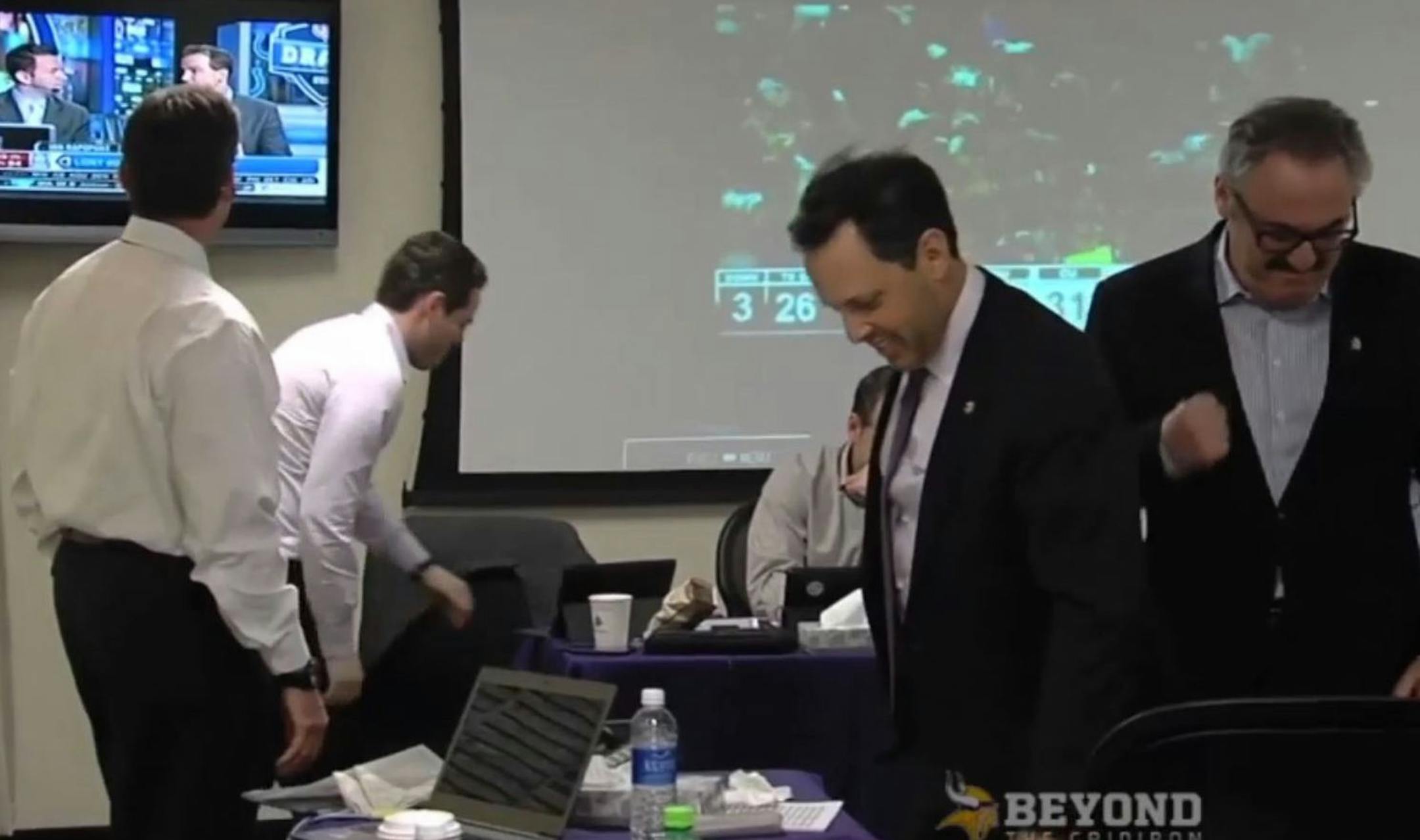 Rick Spielman and the top executives who make up the Vikingsí draft war room