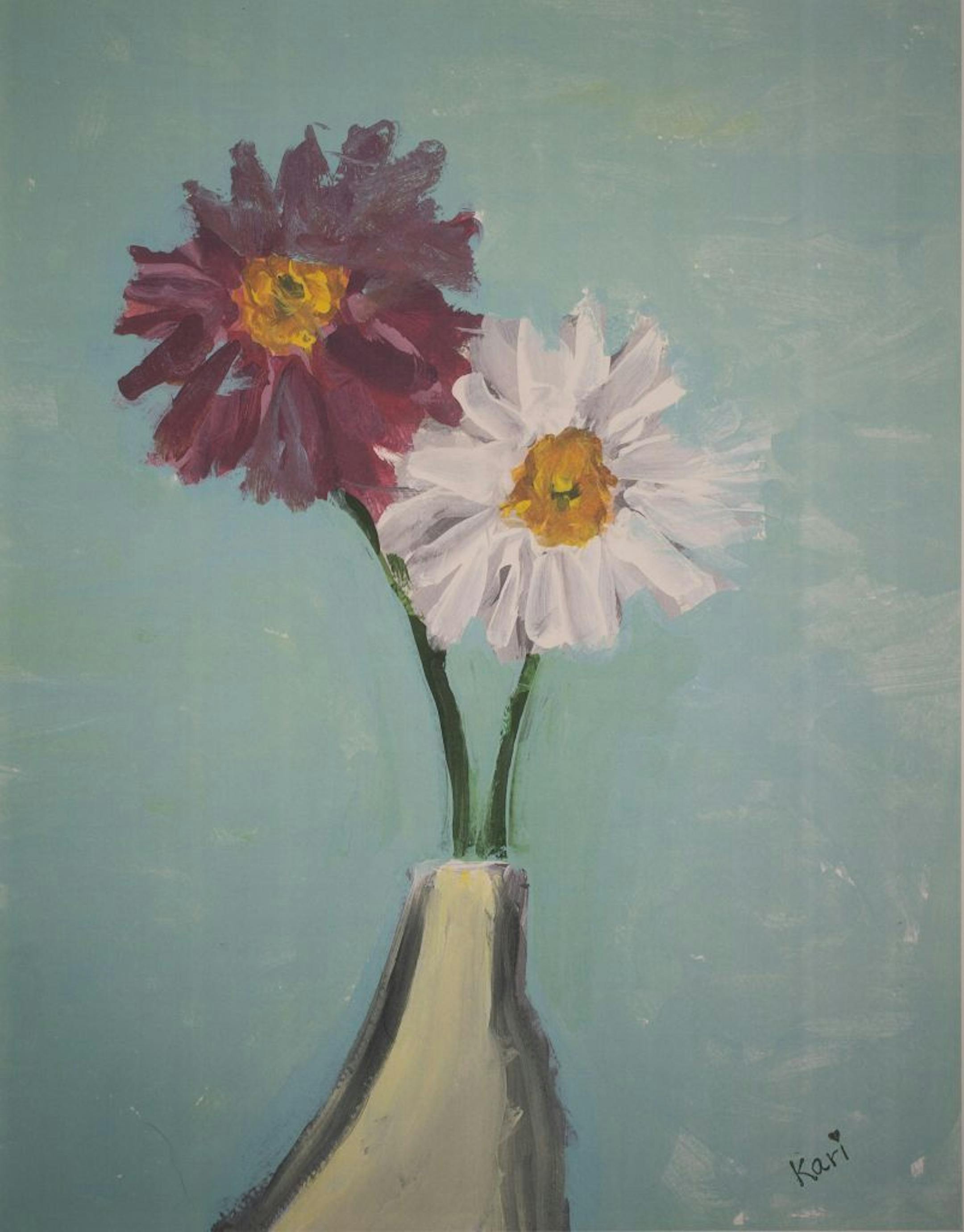 A still life of flowers painted by Kari Wagner.