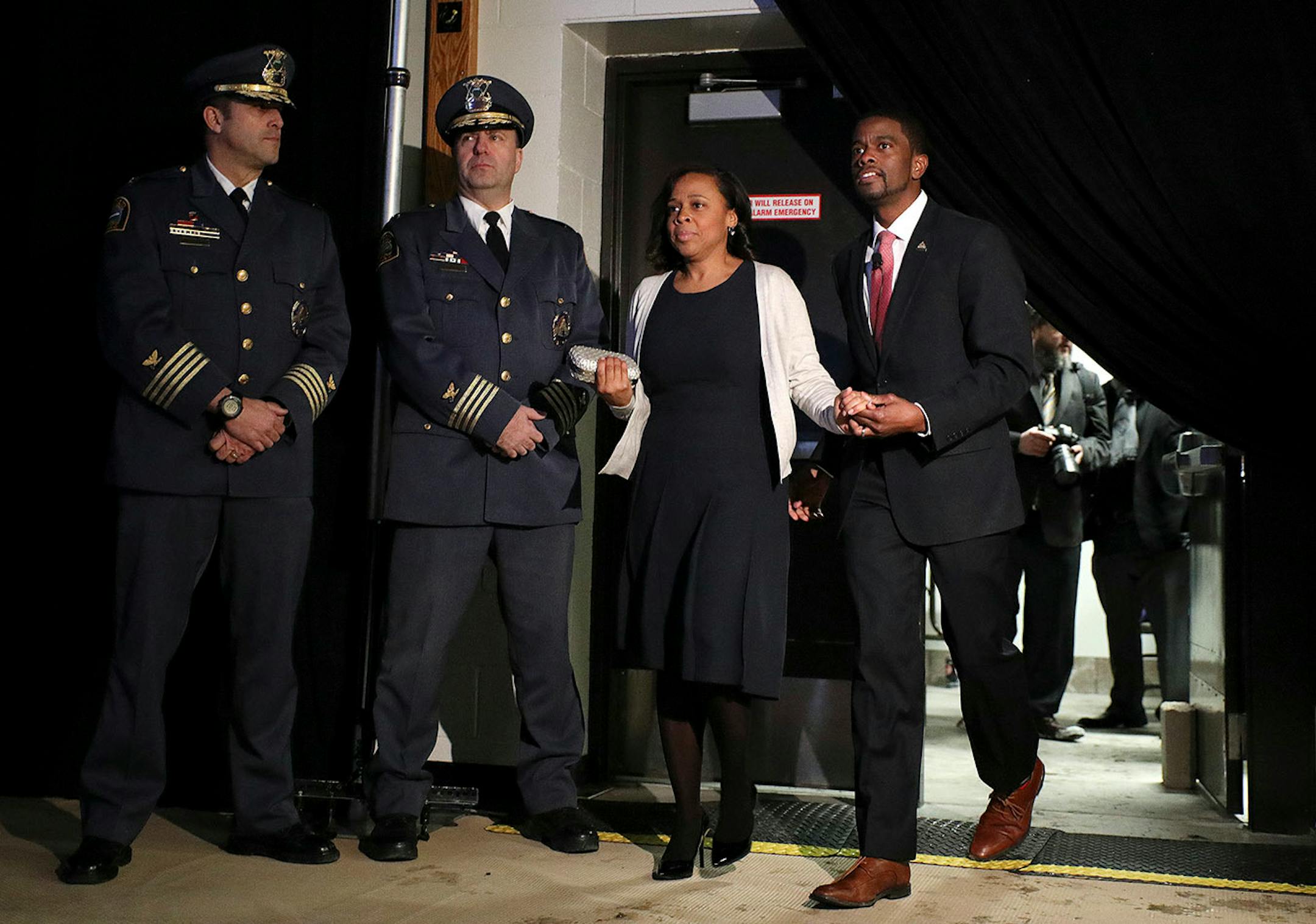 Melvin and Sakeena Carter arrived for his swearing in ceremony as St. Paul mayor.
