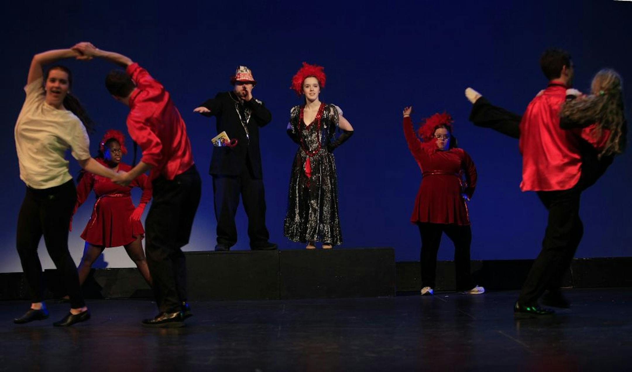 The theater students at Visitation School are putting on a play at school in conjunction with Interact Center for the Arts, a theater company that helps disabled people perform. Mendota Heights, MN on January 30, 2013.