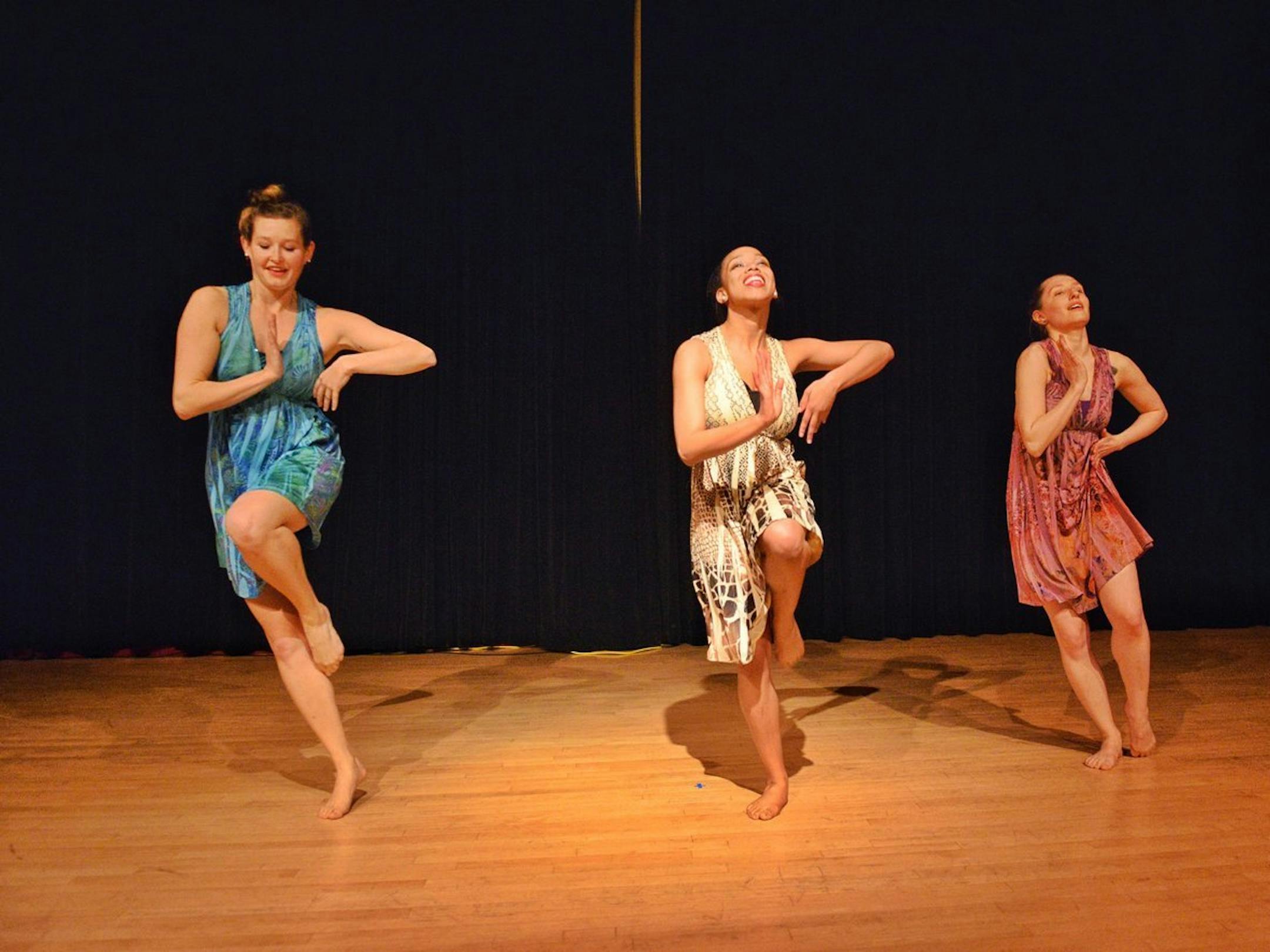 Okay I'm 99 percent sure the other dancer is Ayana Dubose. Erinn Liebhard, left, Ayana Dubose and Molly Stoltz performed Karla Grotting's "No Habla Español" as part of "Circulation." (photo by V. Paul Virtucio)